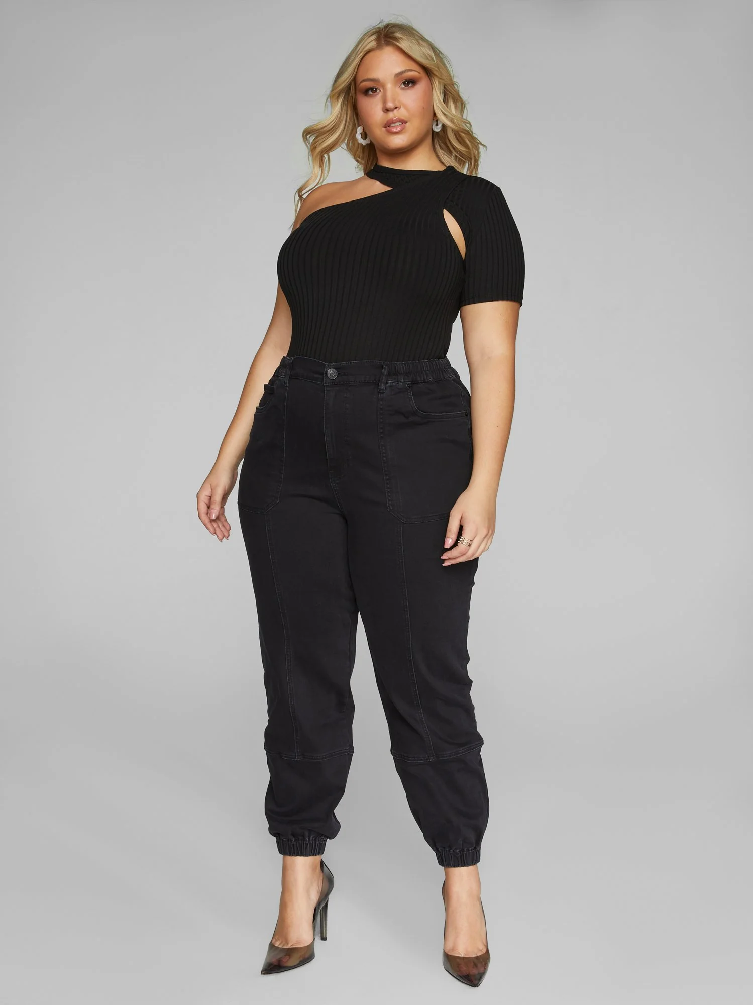High Rise Jogger Style Jeans - Image 5