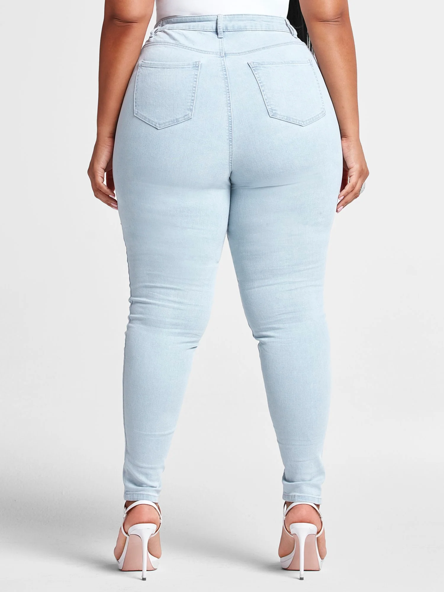 High Rise Lace Up Skinny Jean - Short Inseam - Image 3