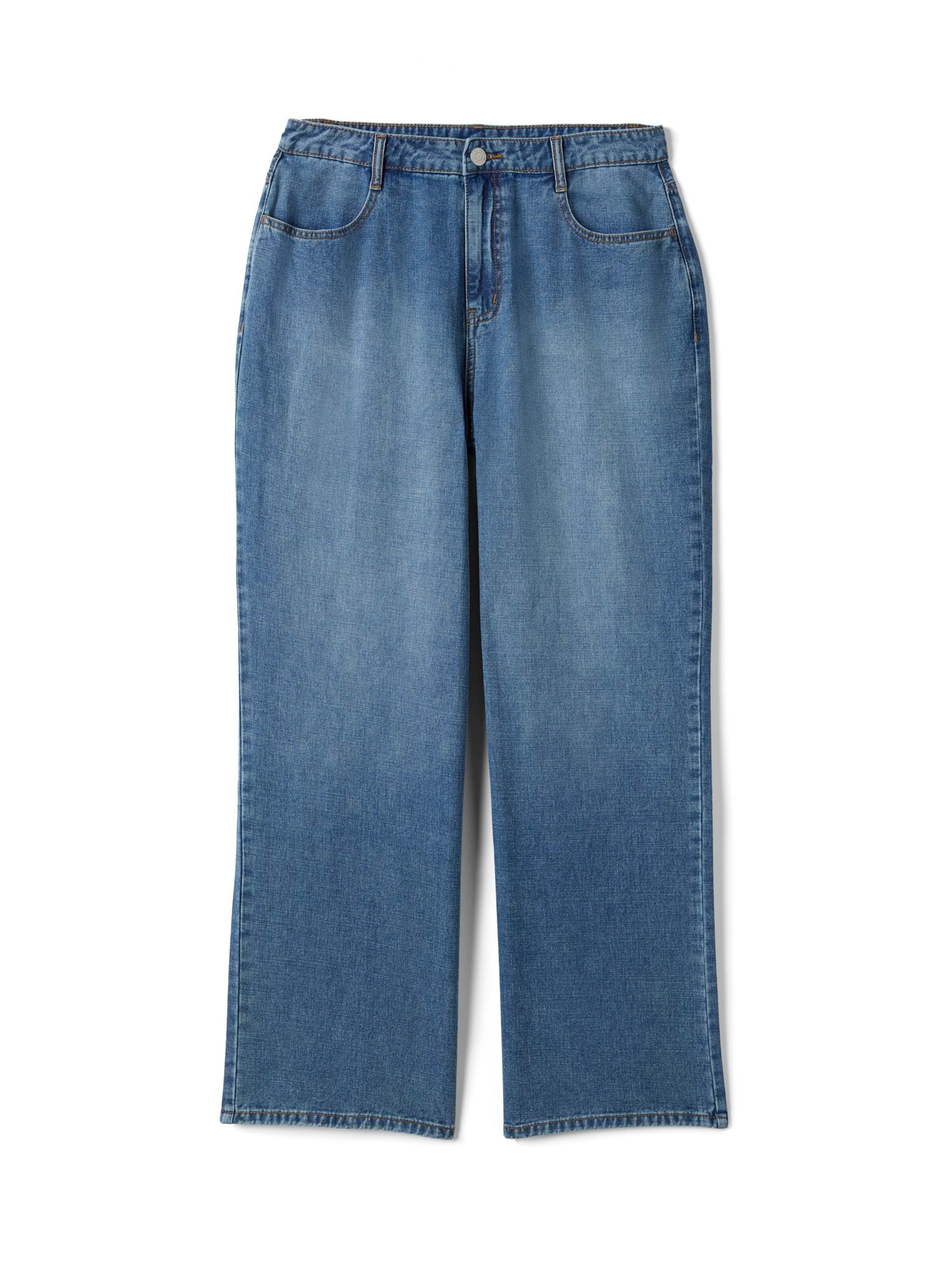 High Rise Light Wash Wide Leg Jeans - Image 7