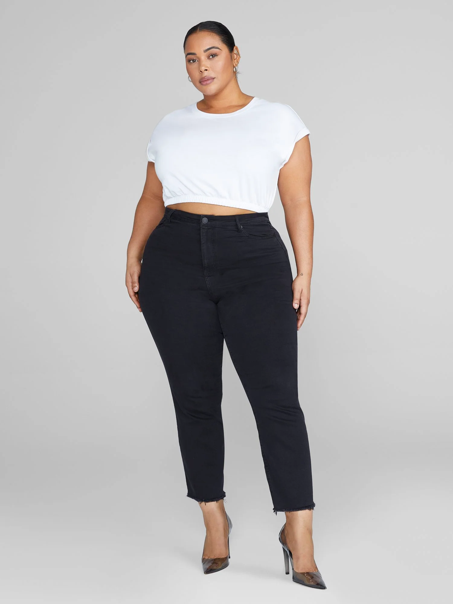 High Rise Raw Hem Skinny Jeans - Tall Inseam - Image 3