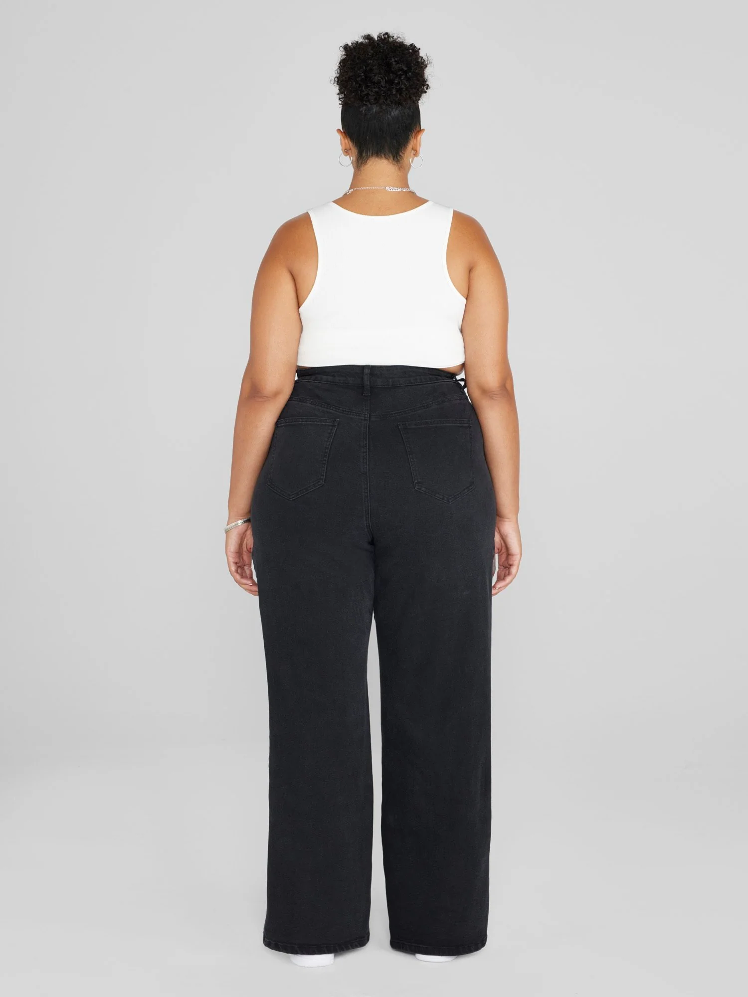High Rise Side Slit Relaxed Fit Jeans - Image 4