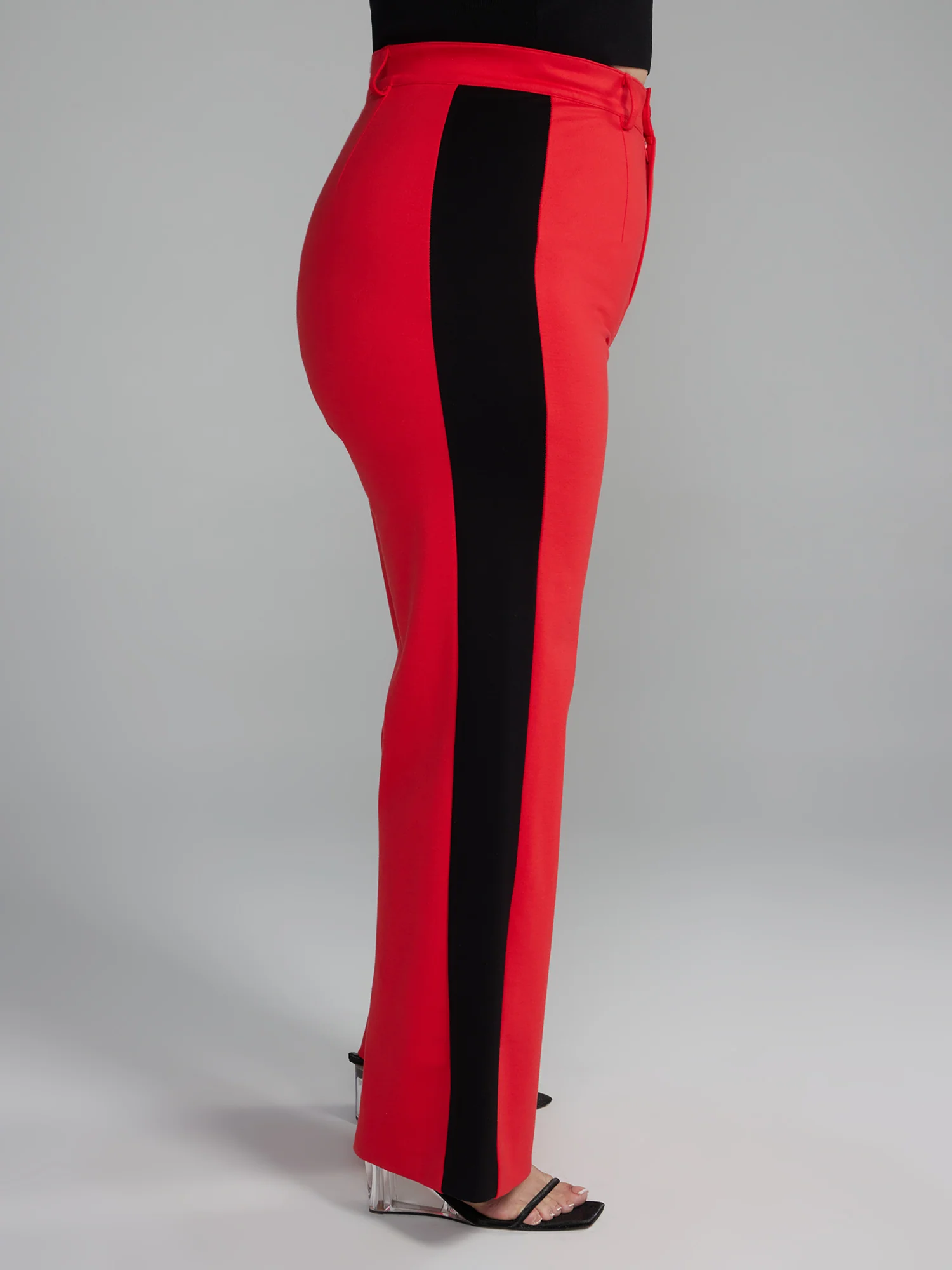 High Rise Side Stripe Straight Leg Pants - Image 2