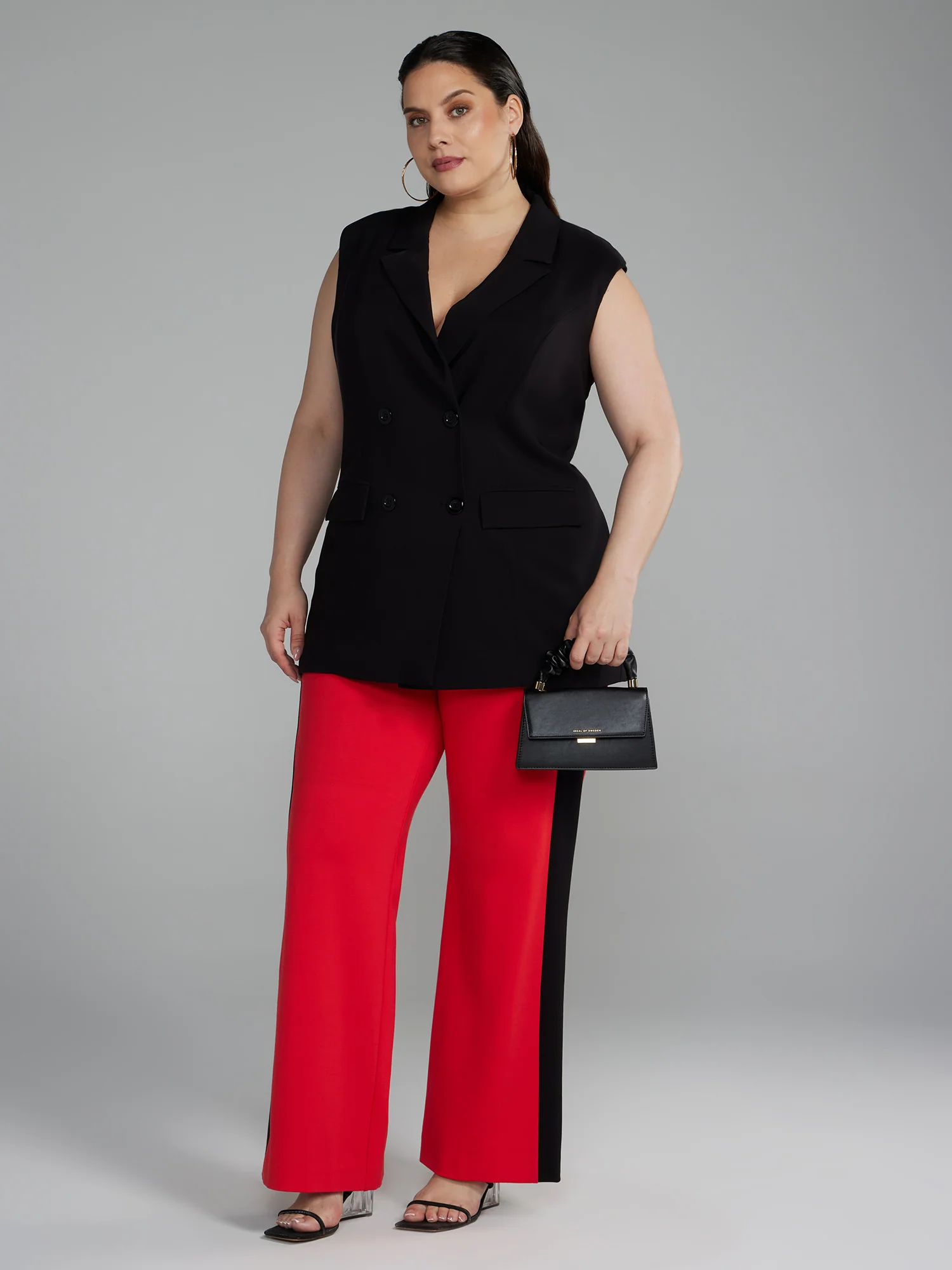 High Rise Side Stripe Straight Leg Pants - Image 4