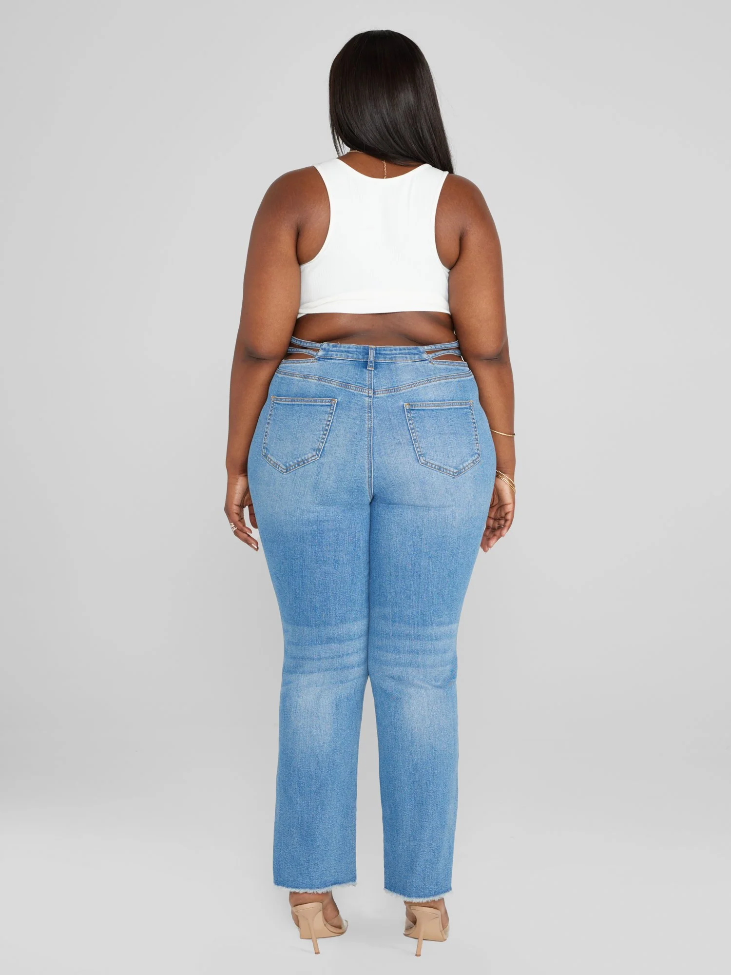 High Rise Split Waist Relaxed Fit Jeans - Image 4