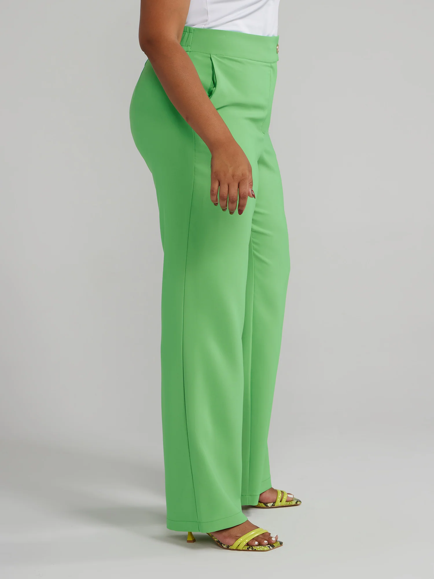 High Rise Straight Leg Trouser Pants - Image 2