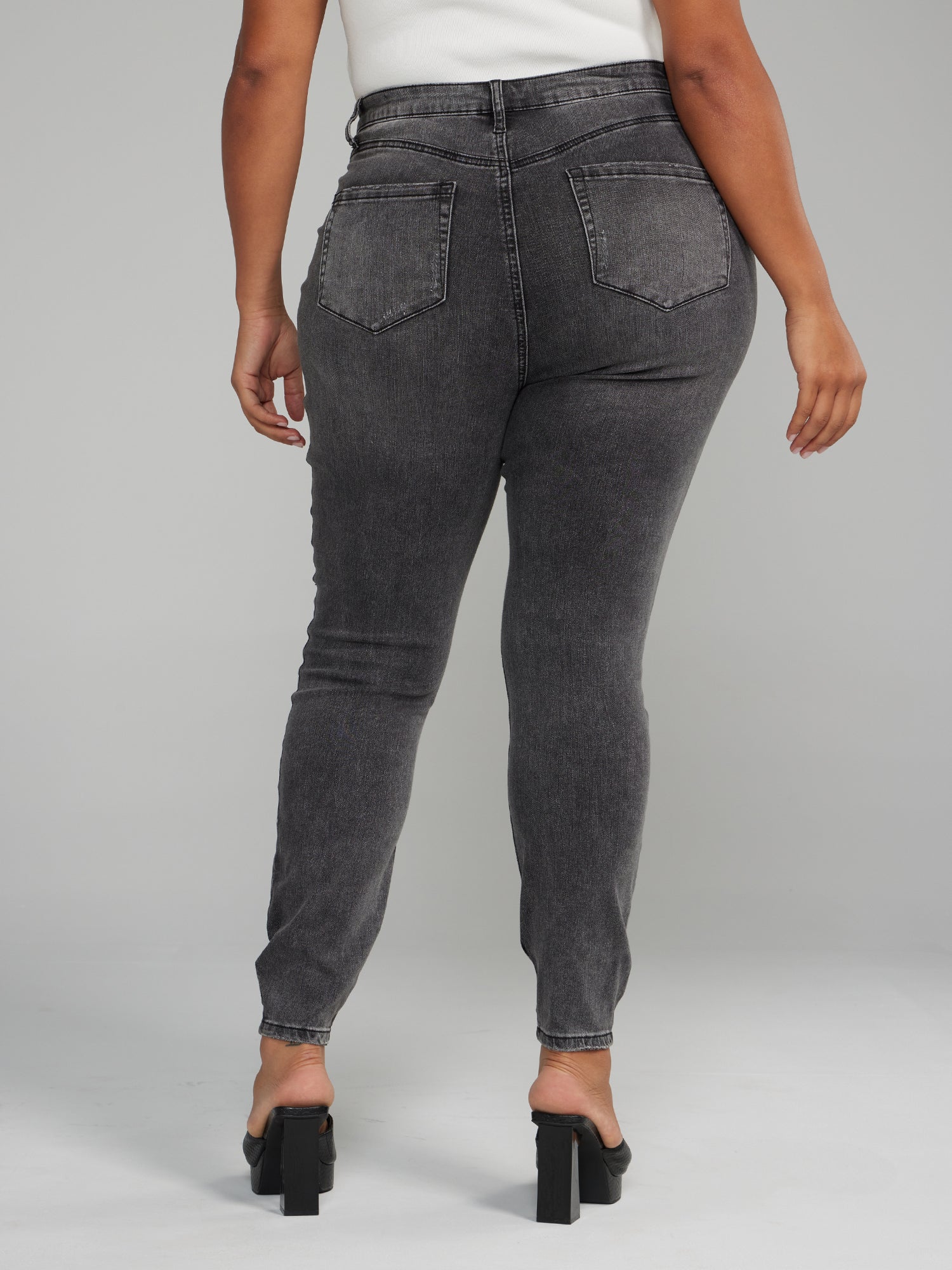 High Rise Studded Skinny Jeans - Image 3