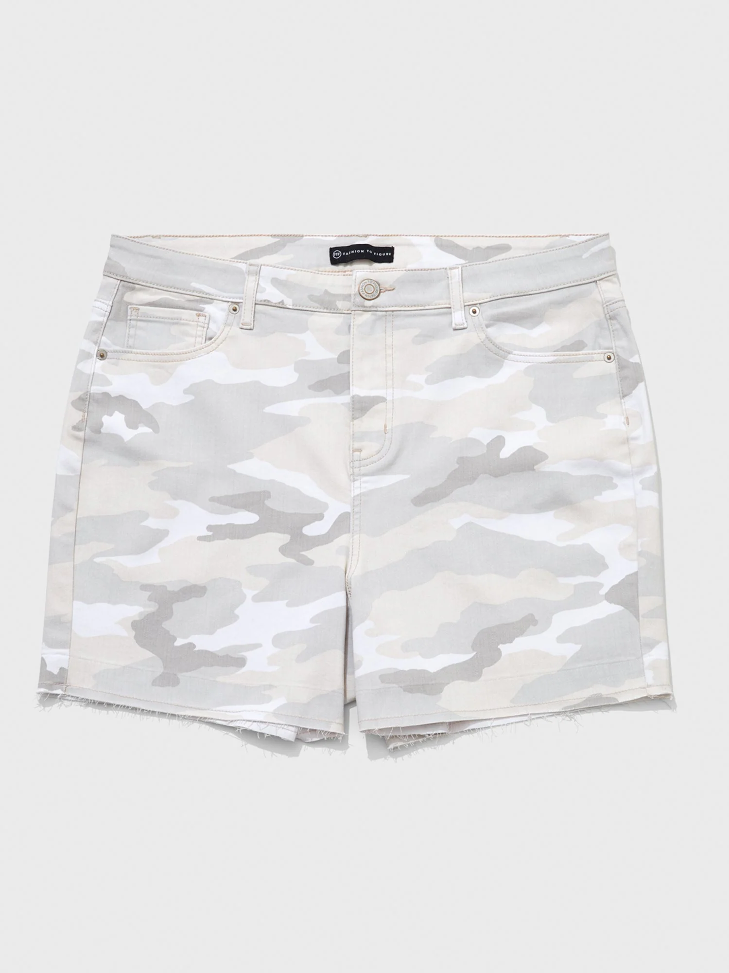 High-Rise White Camo Shorts - Image 3