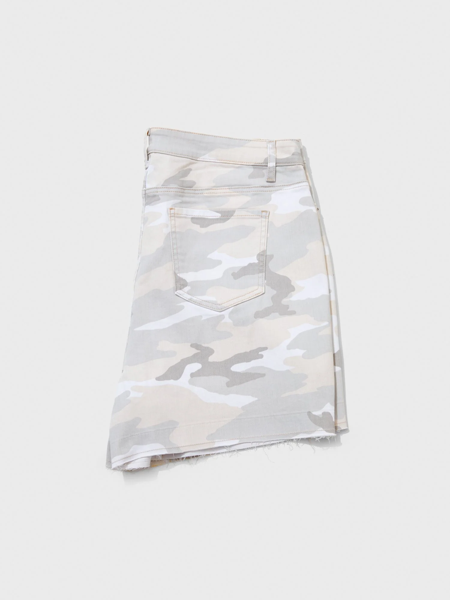 High-Rise White Camo Shorts - Image 4