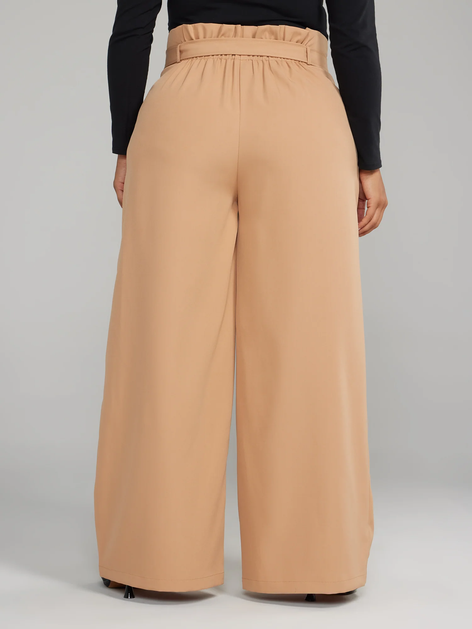 High Rise Wide Leg Paperbag Pants - Image 3
