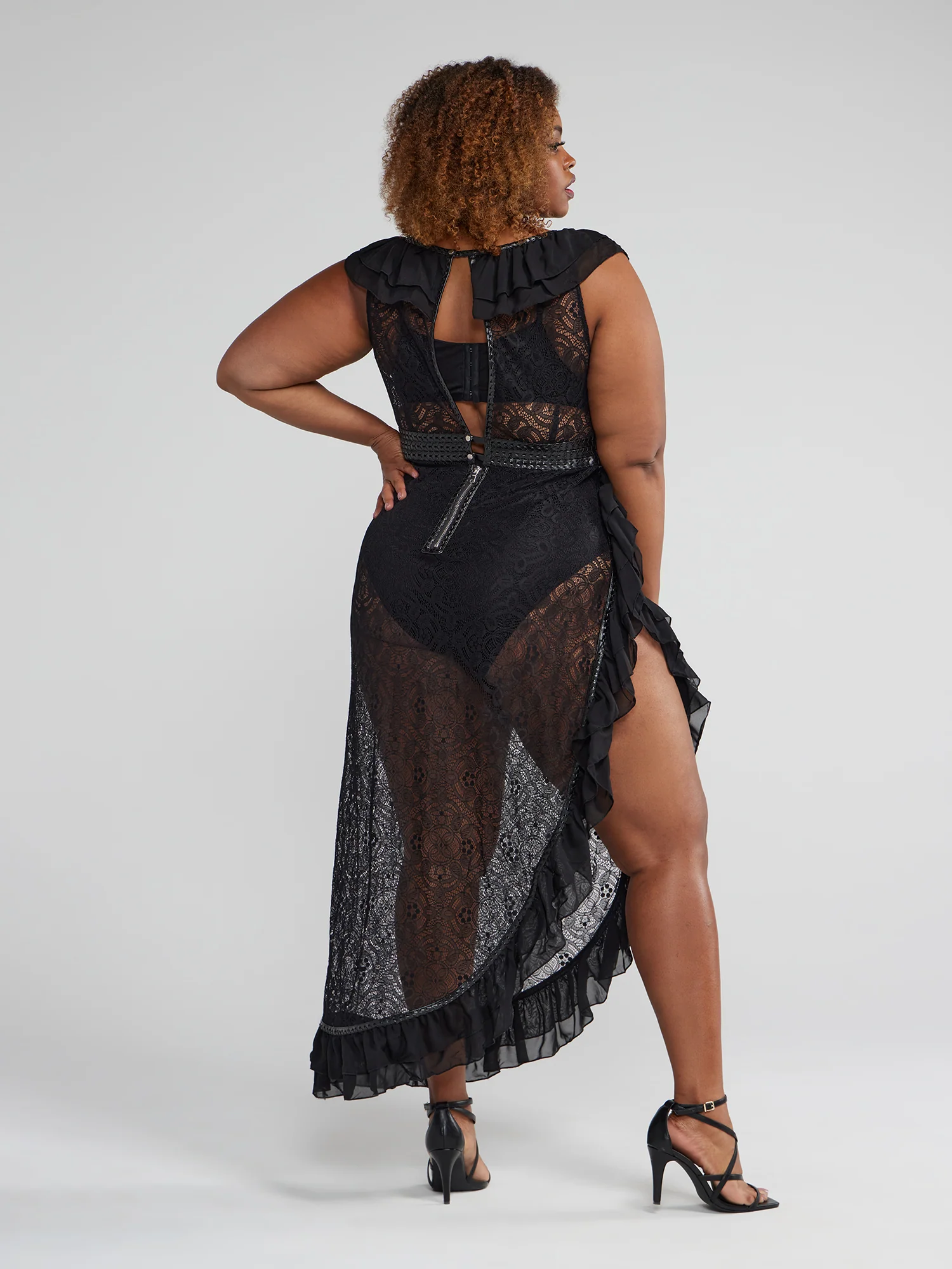High Slit Ruffle Detail Dress - Image 3