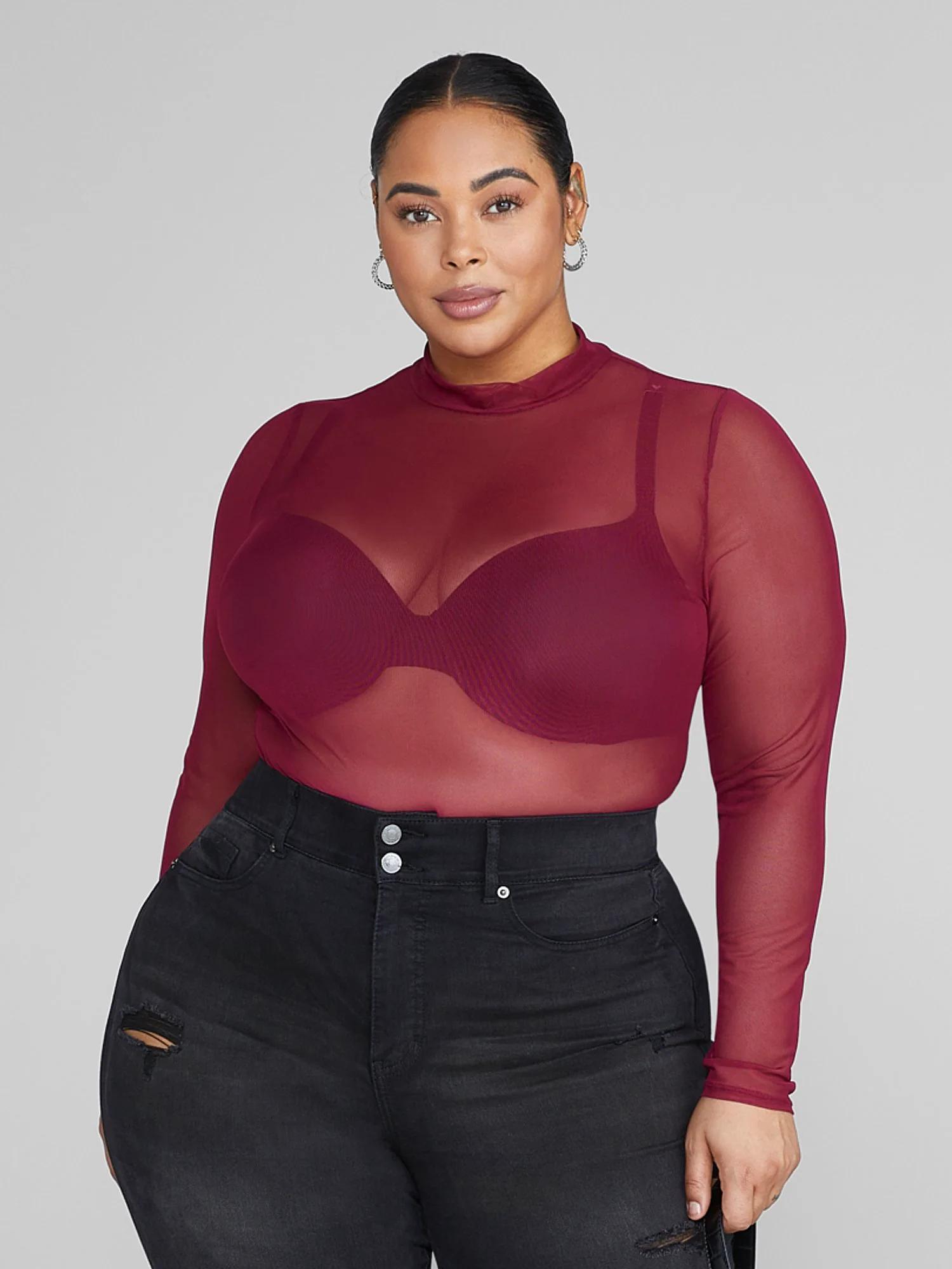 Hollyn Mock Neck Mesh Top - Image 8