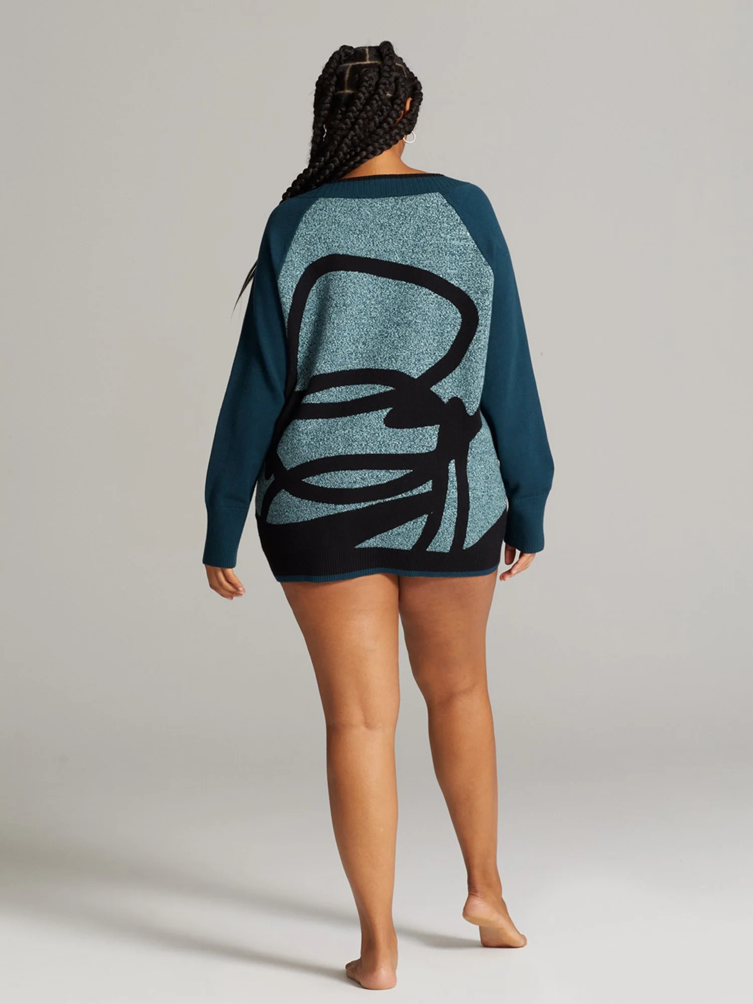 Indy Abstract Print V-Neck Sweater - Image 4