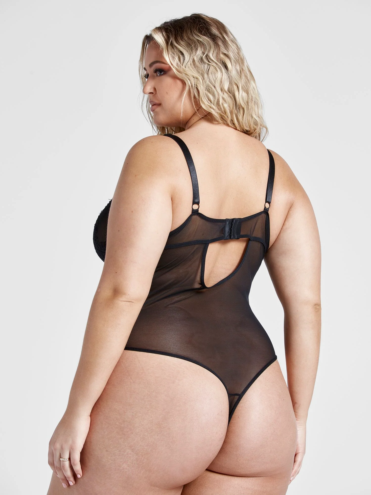 Indya Lace Trim Mesh Back Bodysuit - Image 3