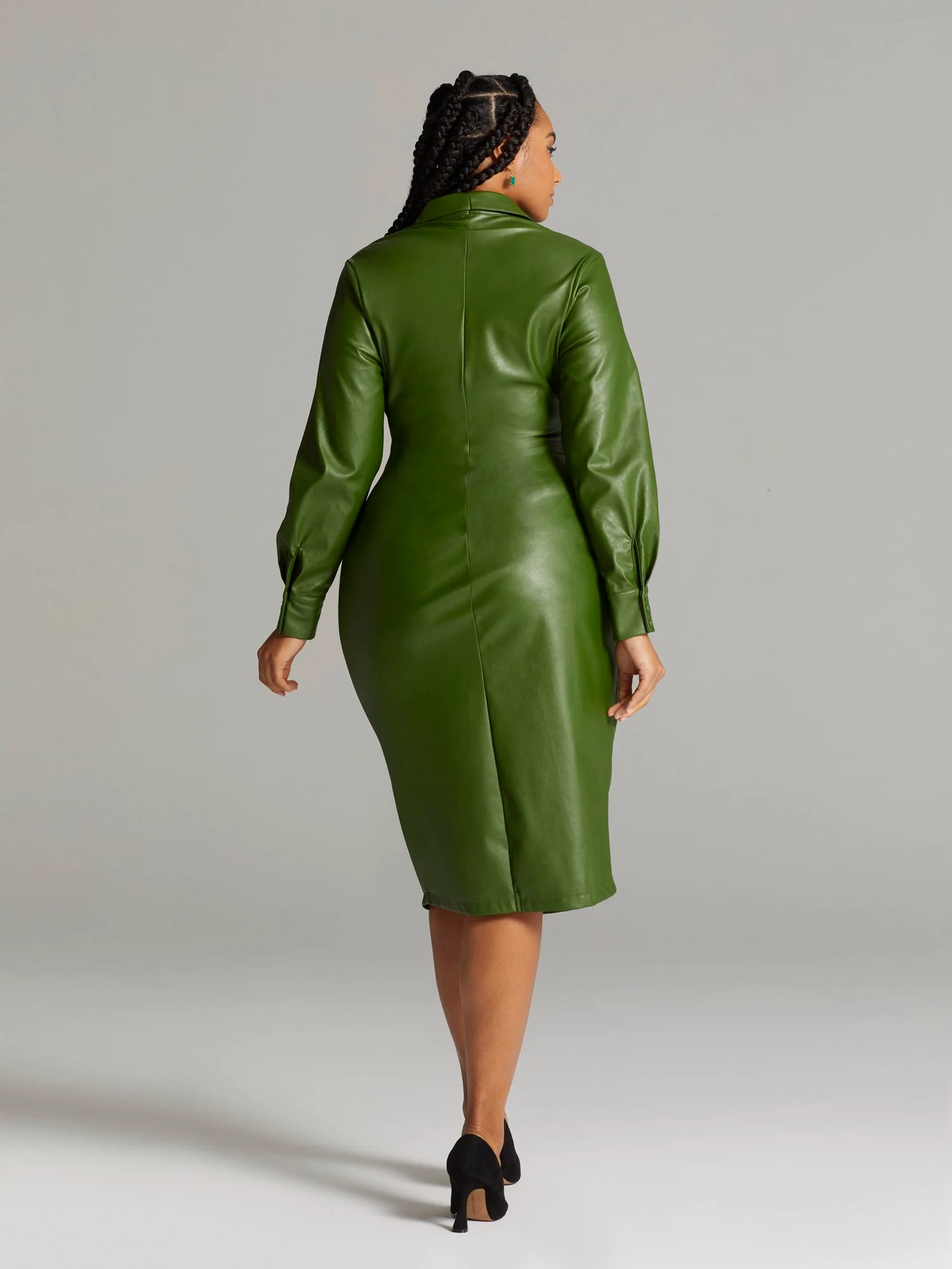 Islande Faux Leather Tie Front Dress - Image 4