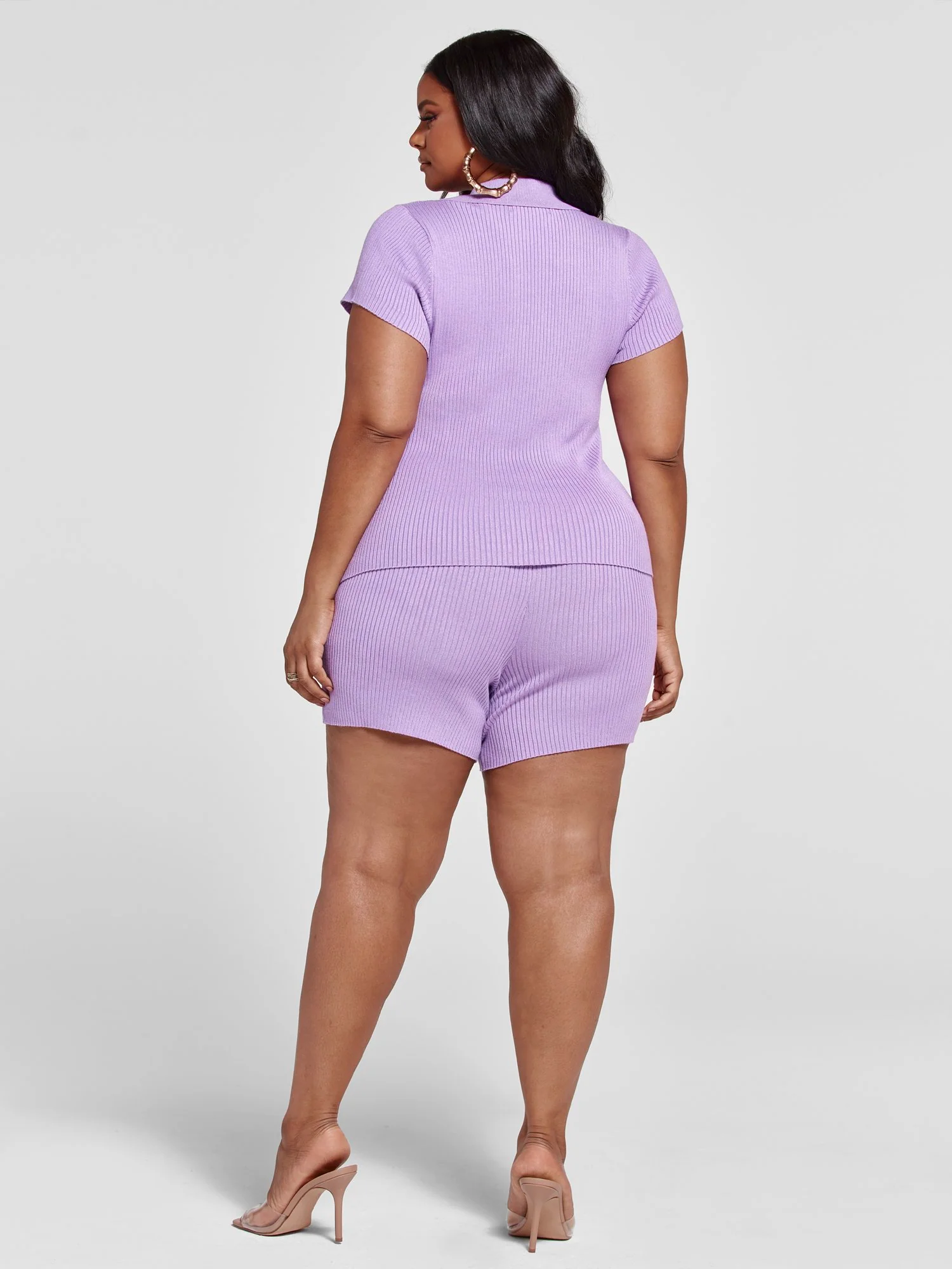 Jana Ribbed Knit Polo Top - Image 5