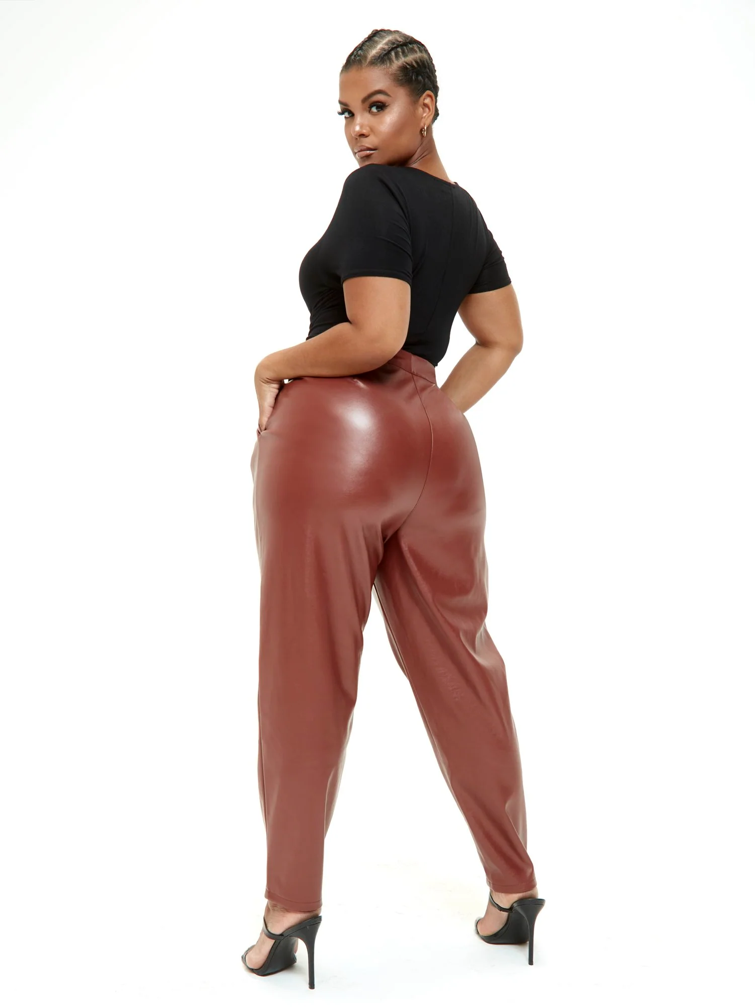 Janay Faux Leather Trousers - Image 3