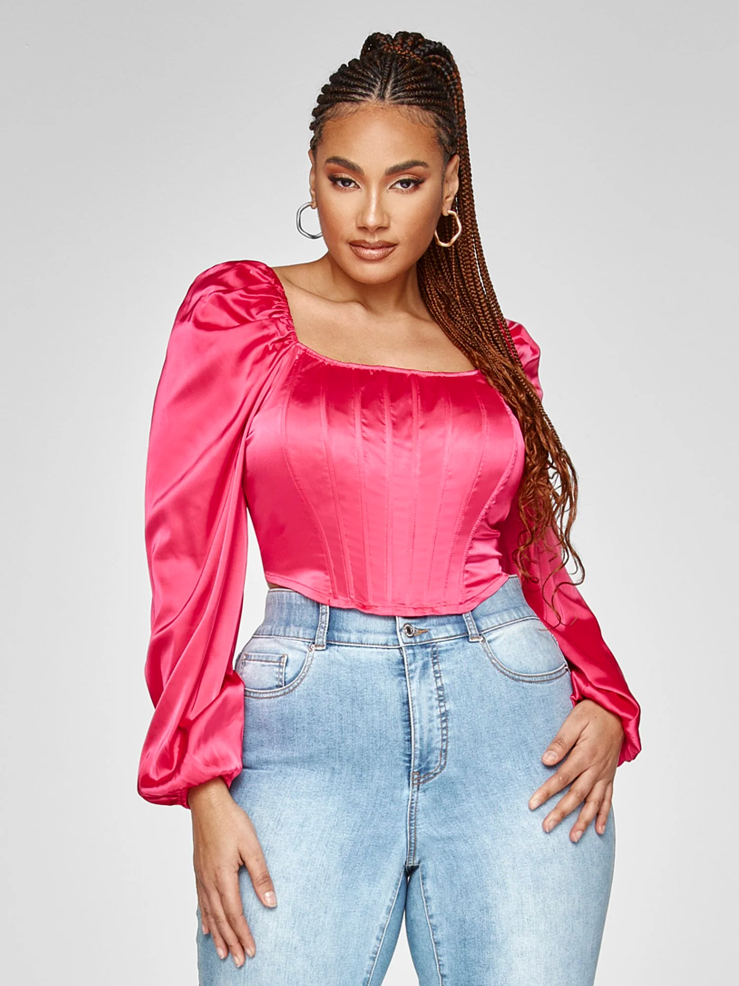 Jane Satin Corset Top - Image 2