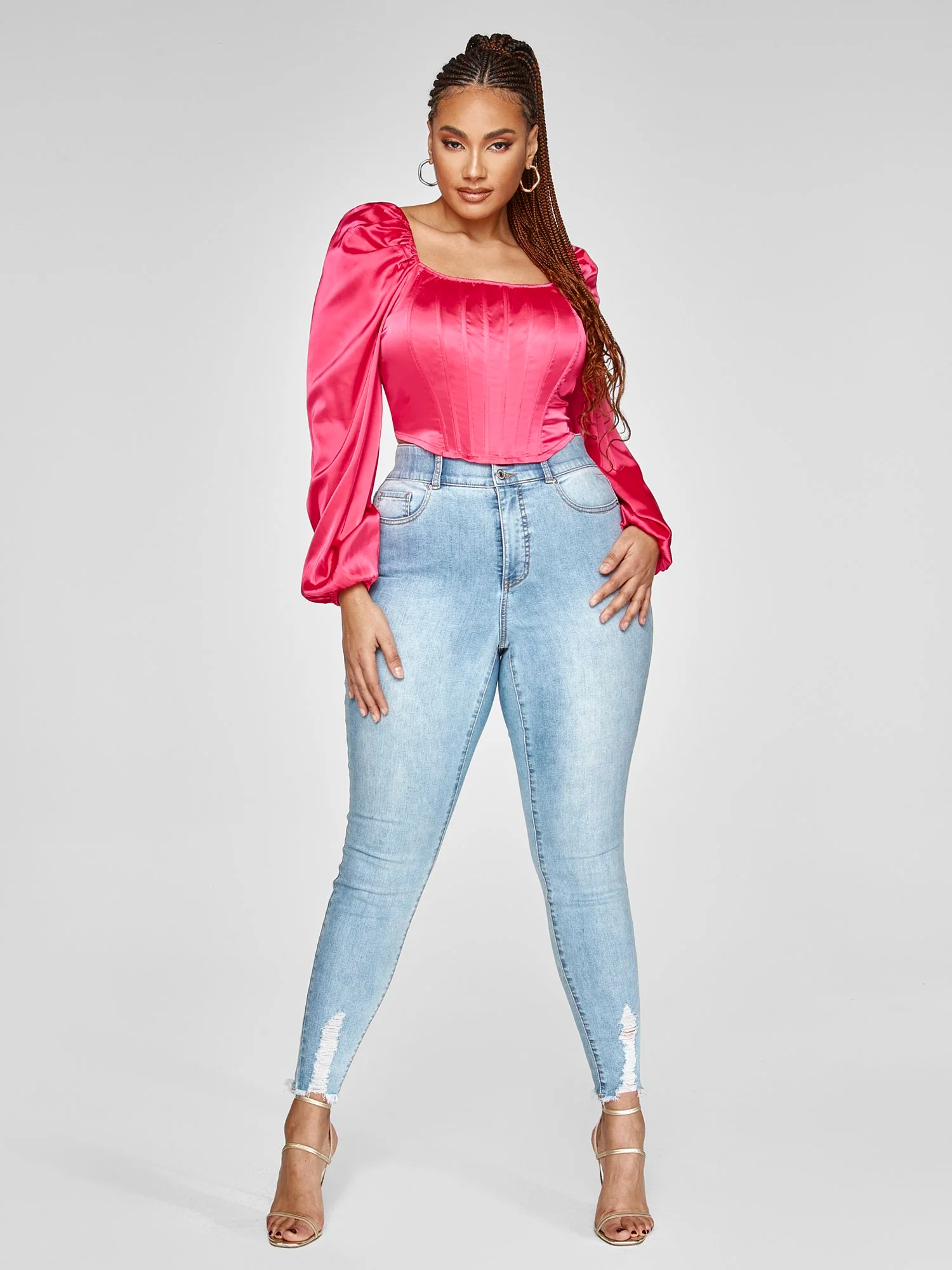 Jane Satin Corset Top - Image 4