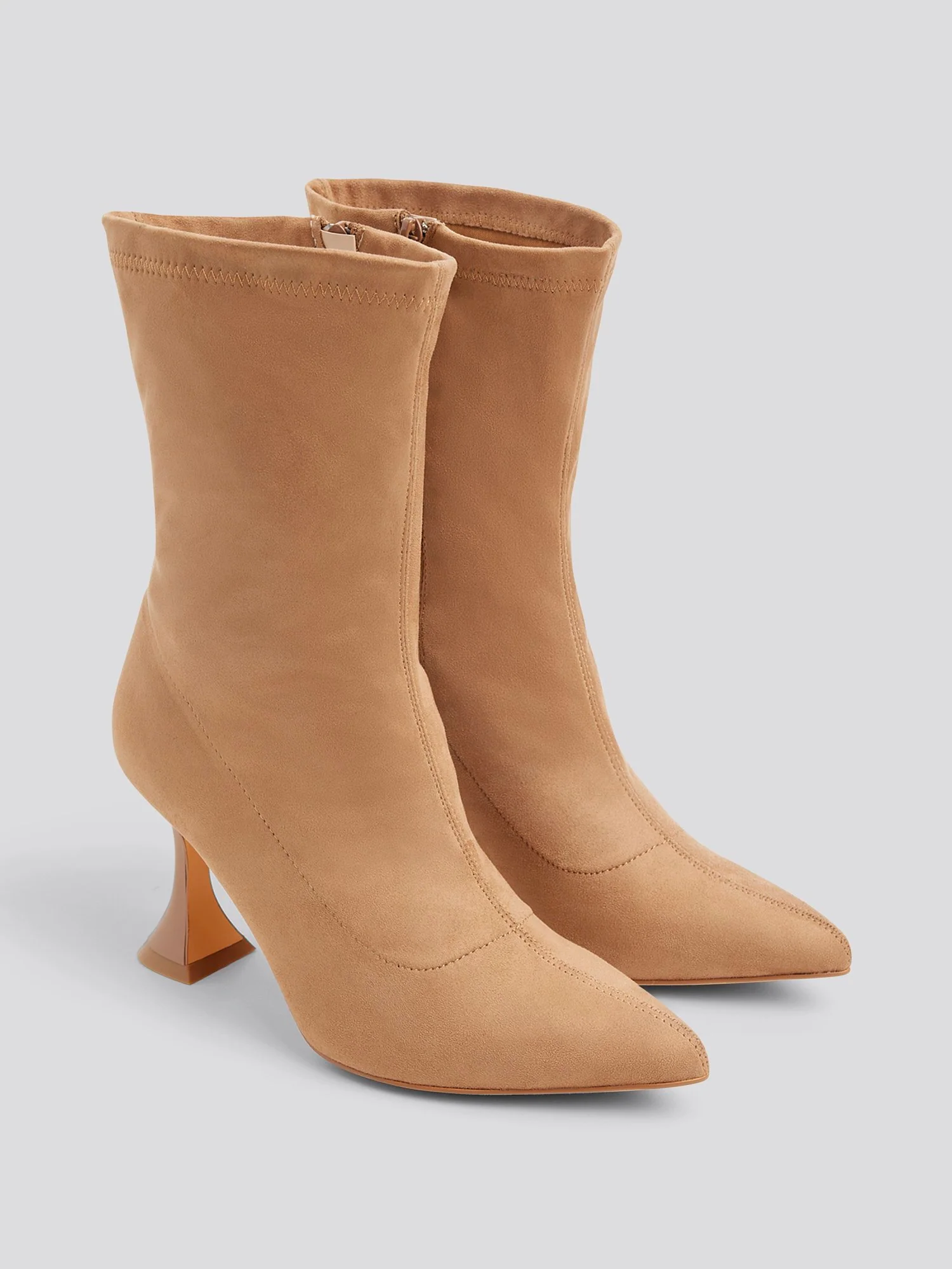 Janell Faux Stretch Suede Mid-Calf Boots - Image 3