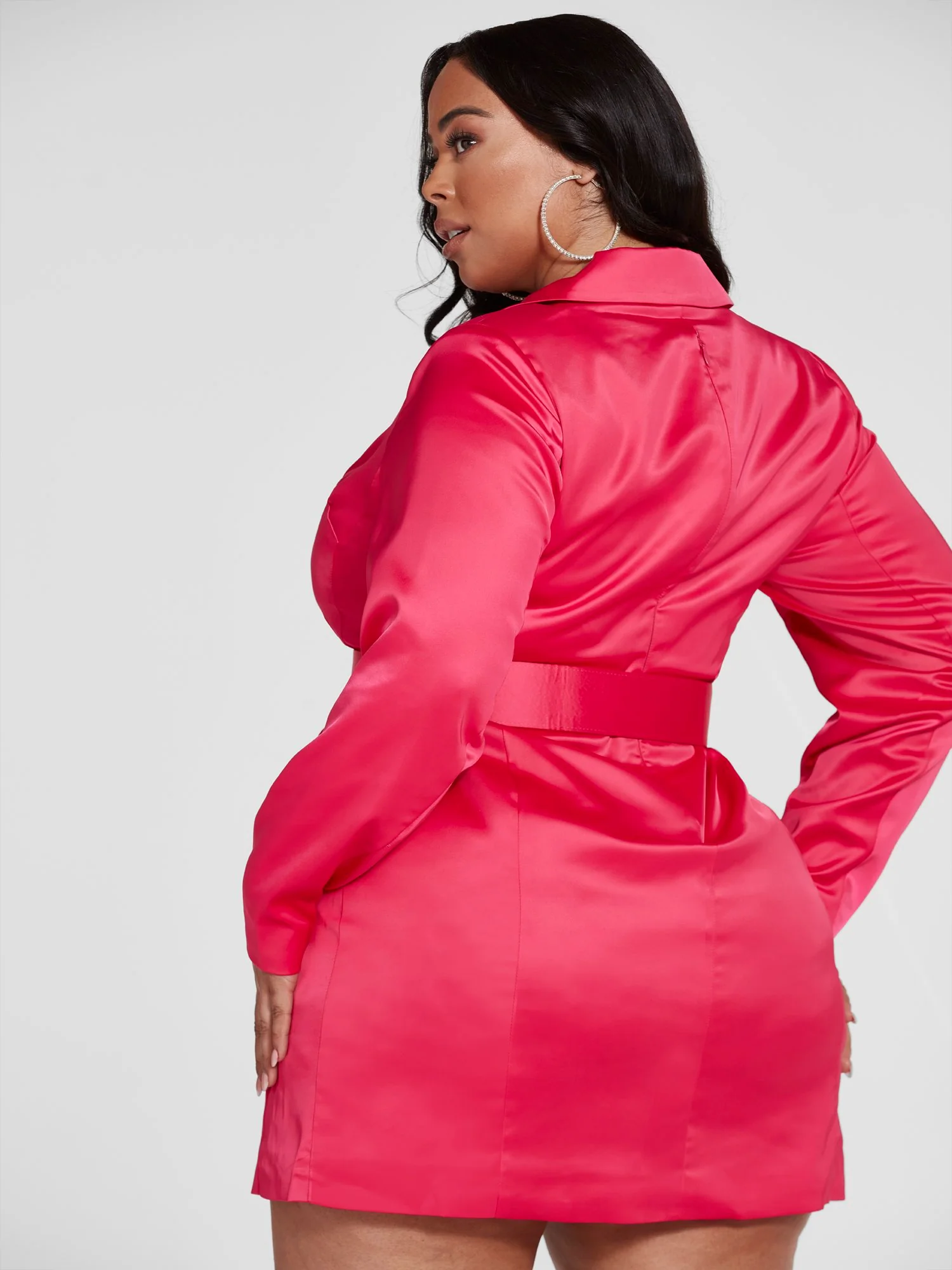 Janelle Belted Satin Dress - Image 4