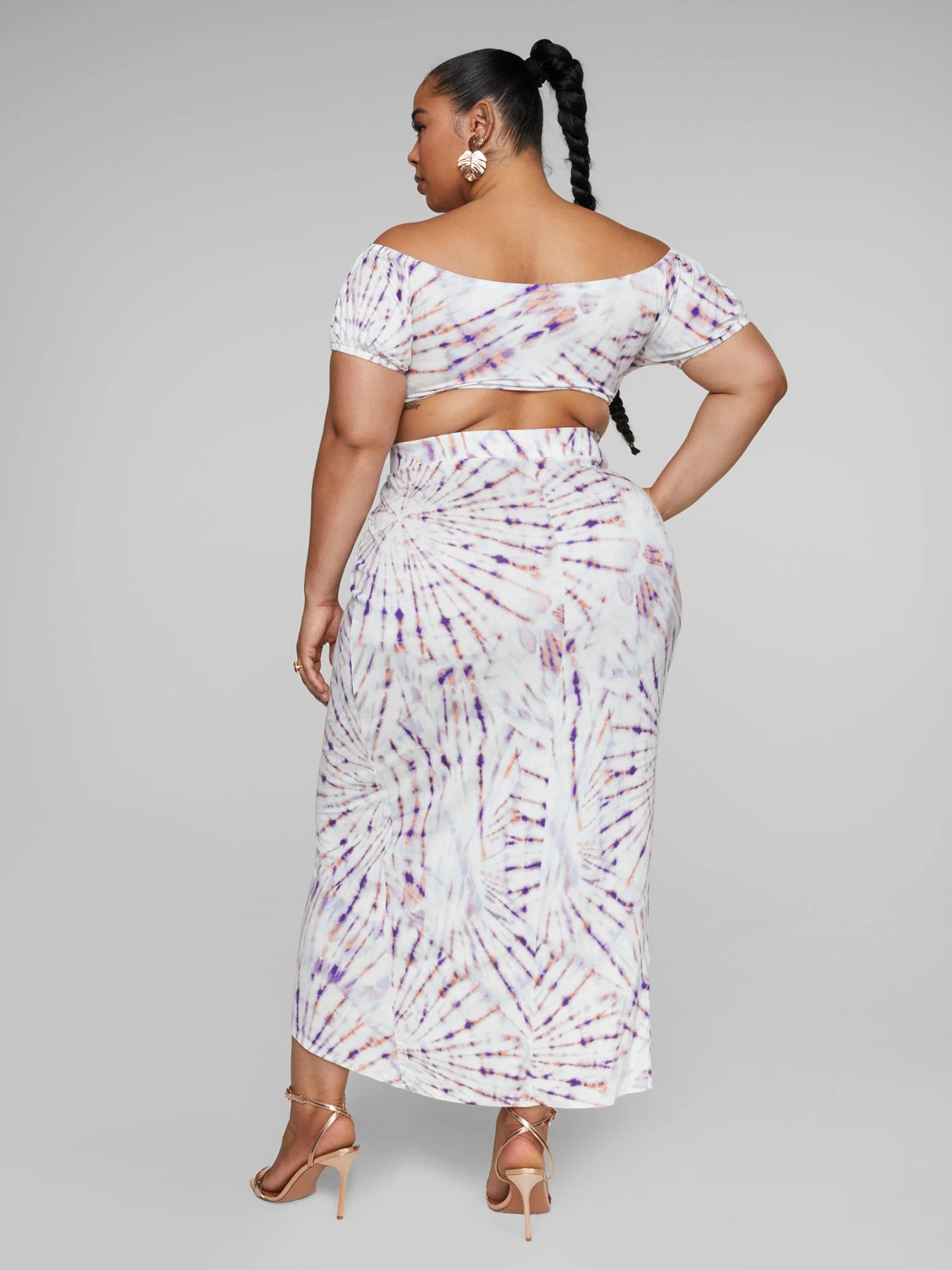 Janet Tie Dye Faux Wrap Skirt - Image 4