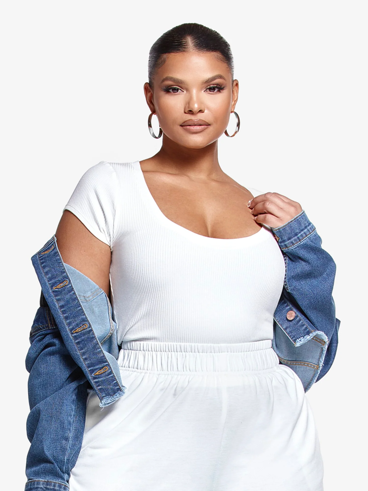 Janine Cropped Rib Knit Tee - Image 2