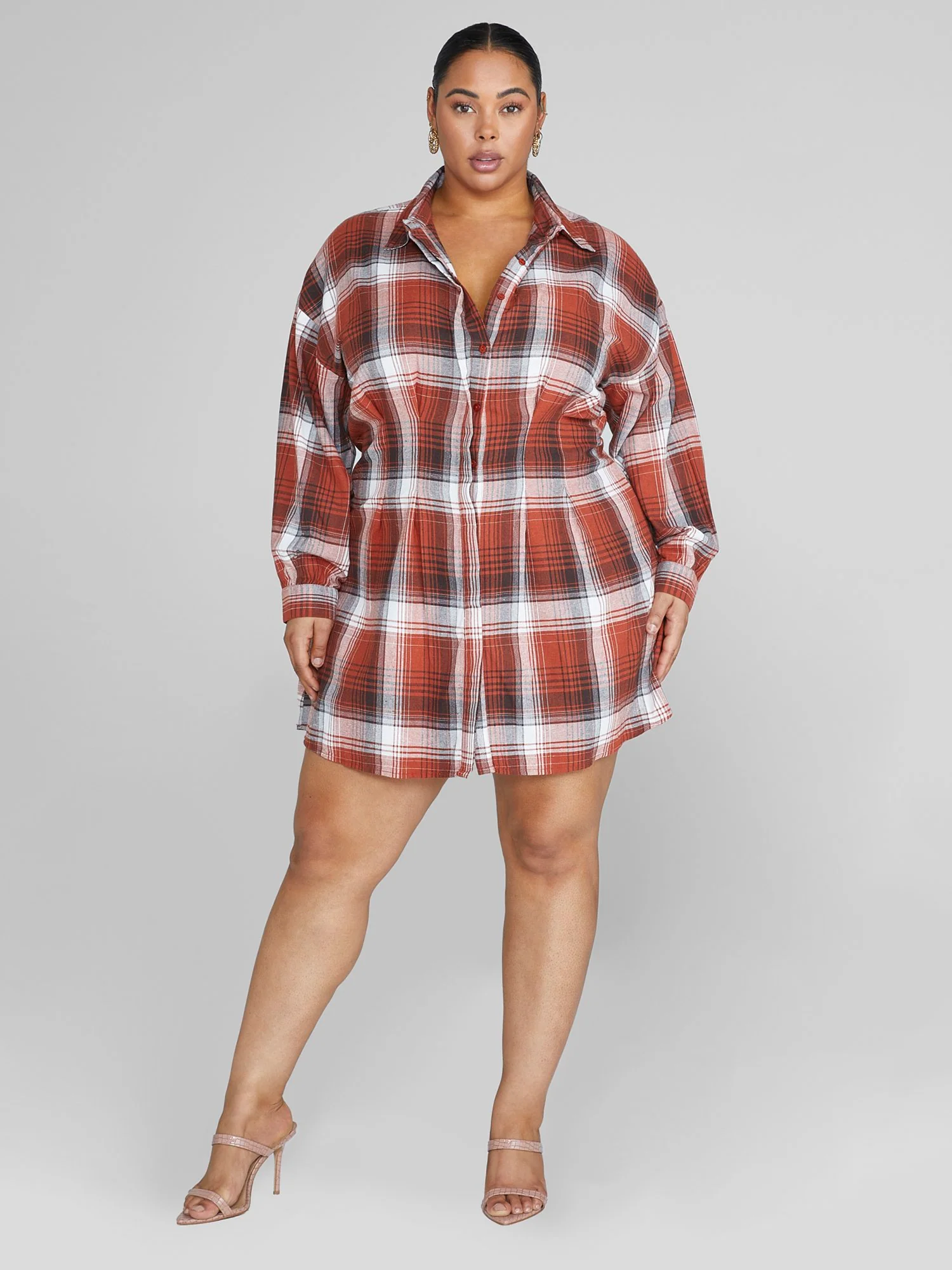 Jasmine Plaid Shirt Dress - Image 3