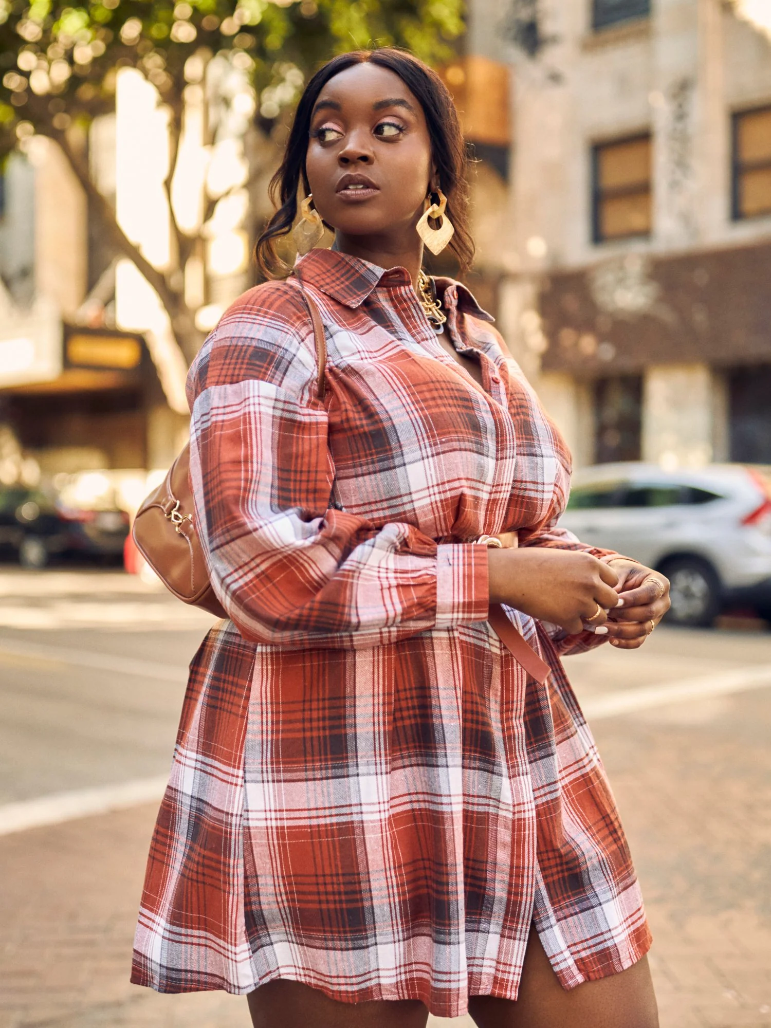 Jasmine Plaid Shirt Dress - Image 5