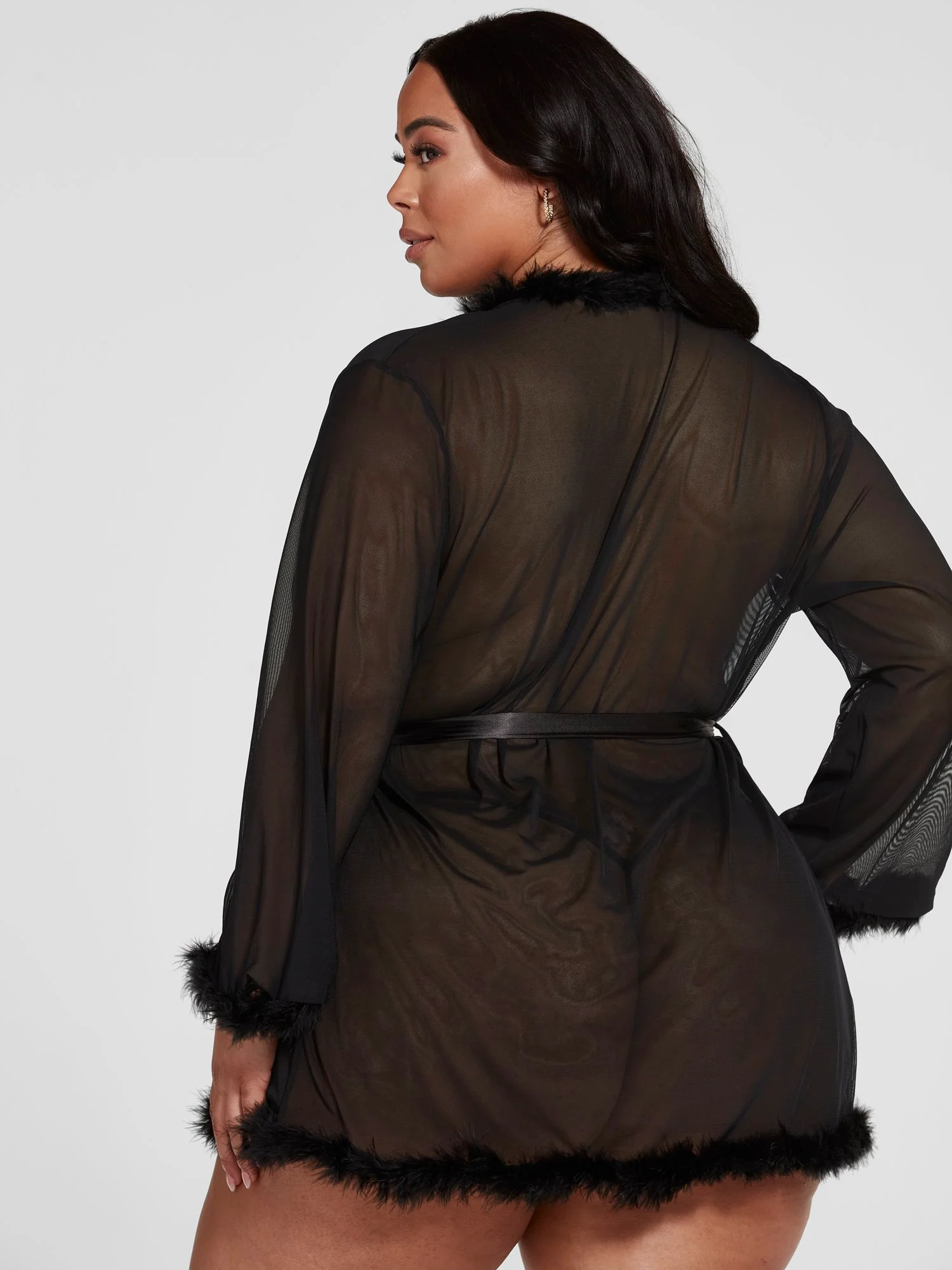 Jayla Faux Fur Trim Robe - Image 3