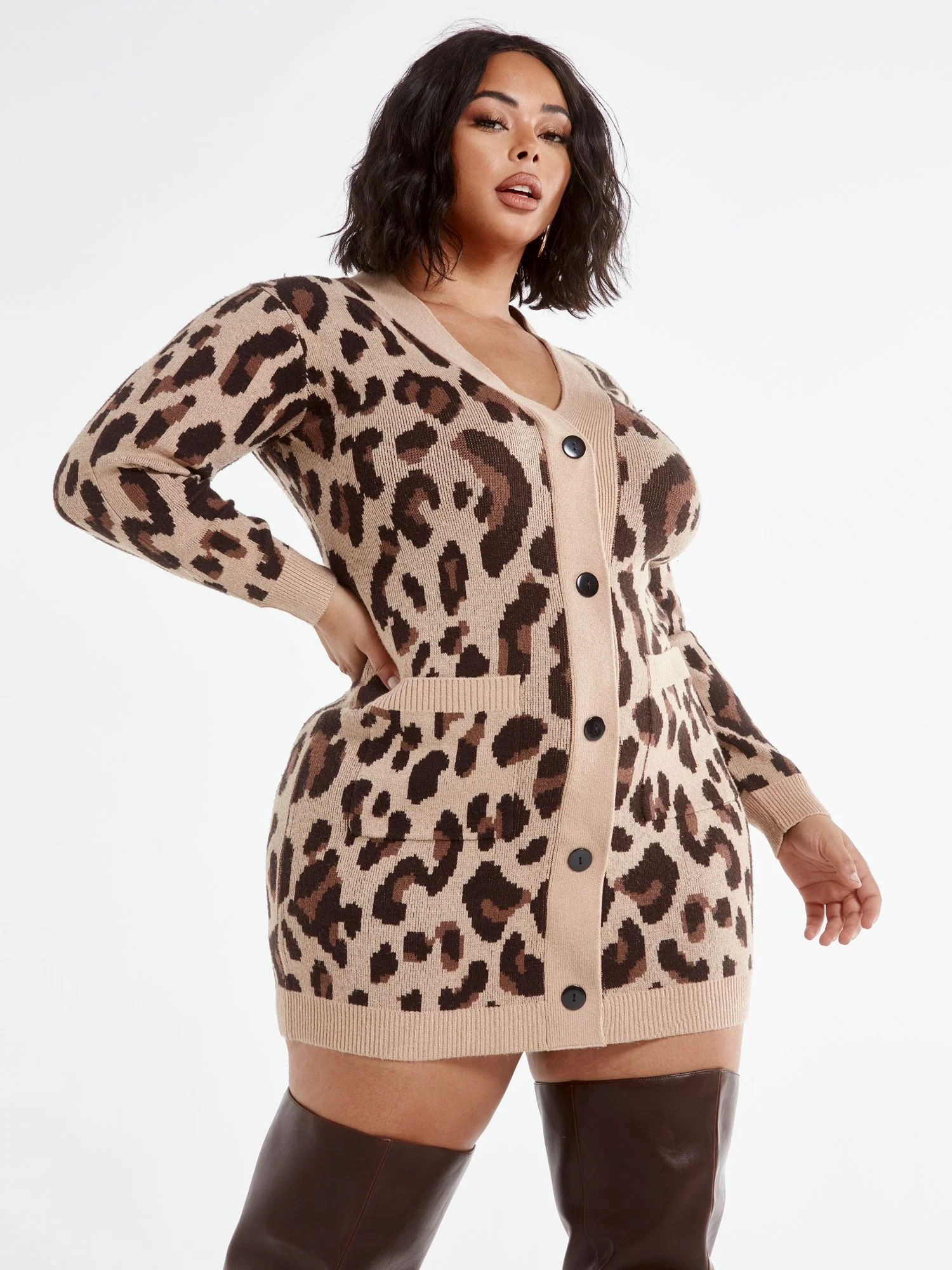 Jess Leopard Print Cardigan Dress - Image 2