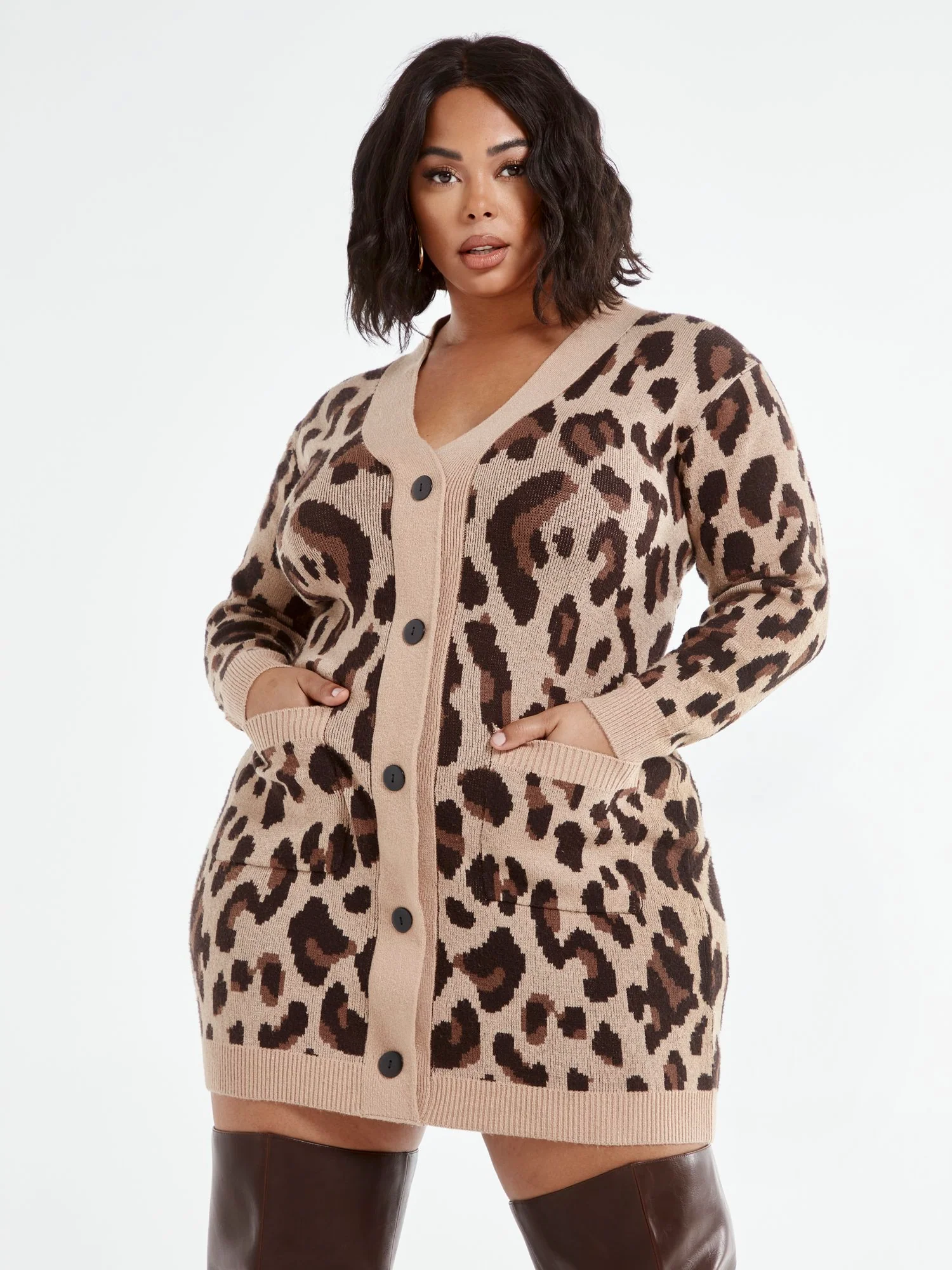 Jess Leopard Print Cardigan Dress - Image 5