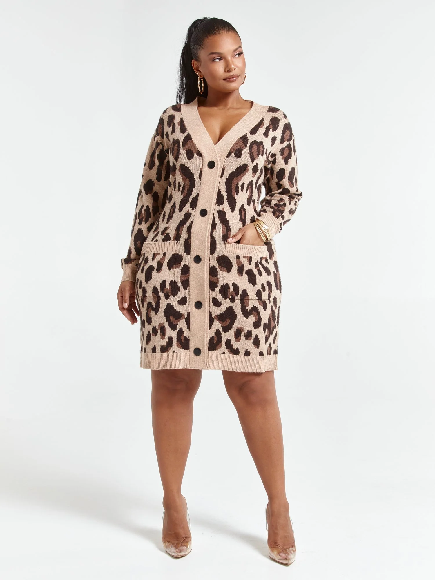 Jess Leopard Print Cardigan Dress - Image 8