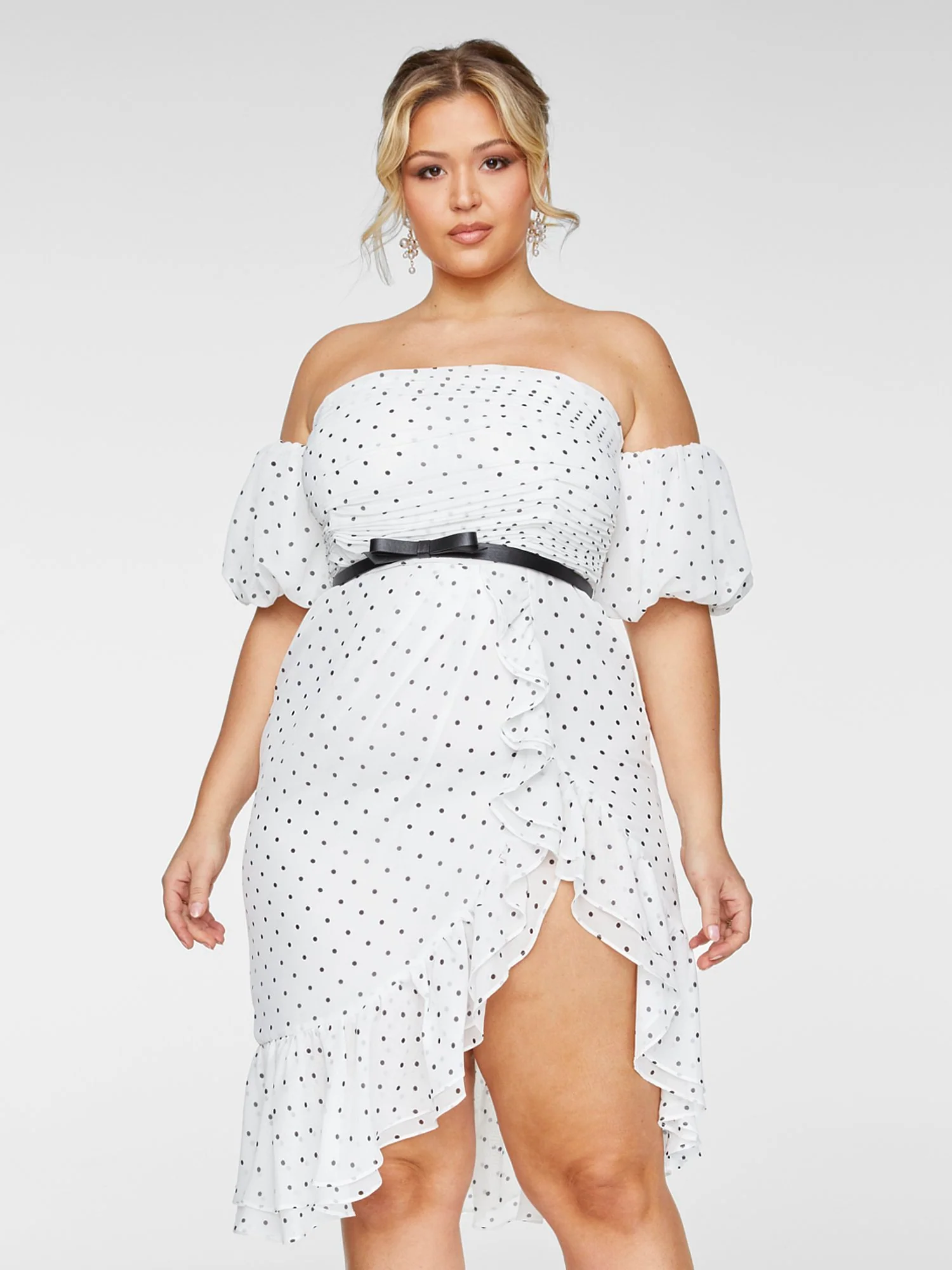 Jessa Dot Print Ruffle Dress - Image 2