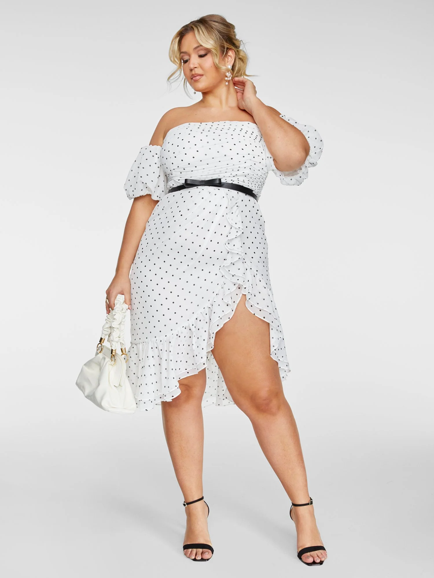 Jessa Dot Print Ruffle Dress - Image 3