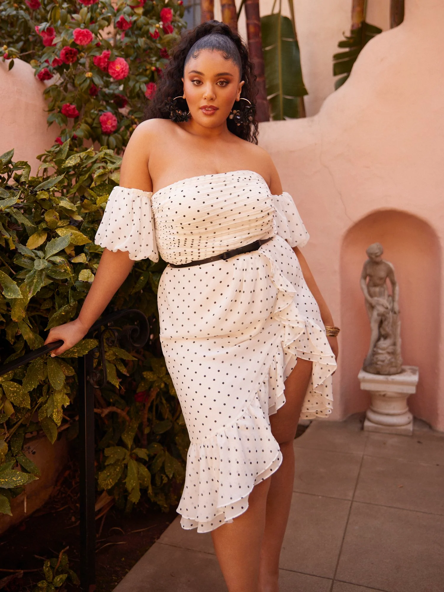 Jessa Dot Print Ruffle Dress - Image 5