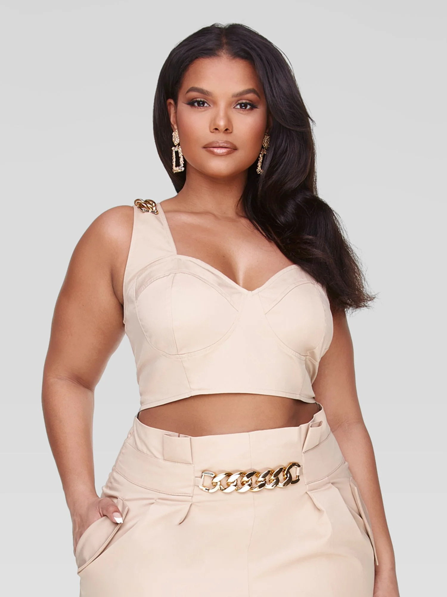 Jessica Chain Detail Crop Top - Image 2