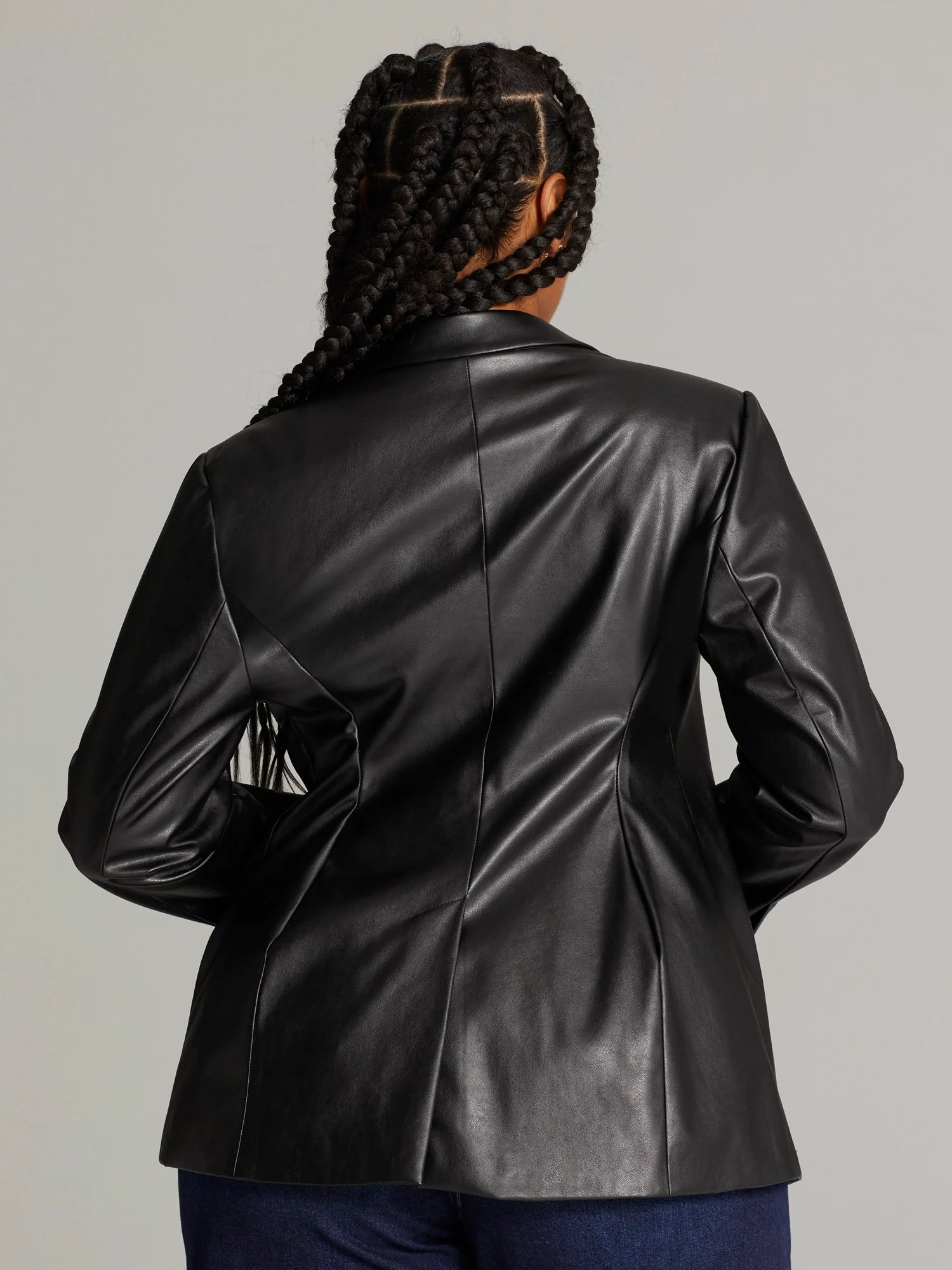 Jette Faux Leather Blazer - Image 4