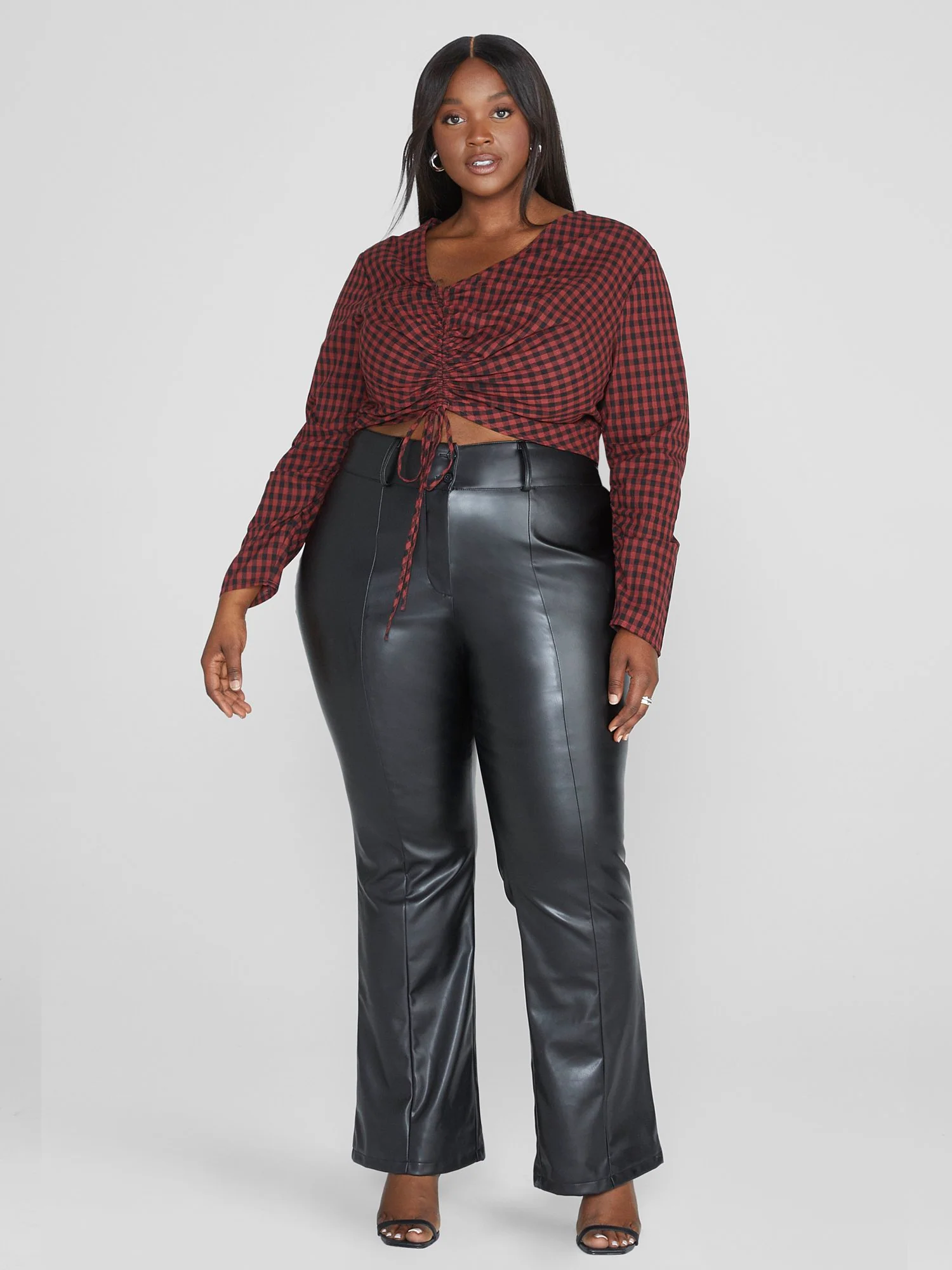 Jocelyn Gingham Ruched Top - Image 3