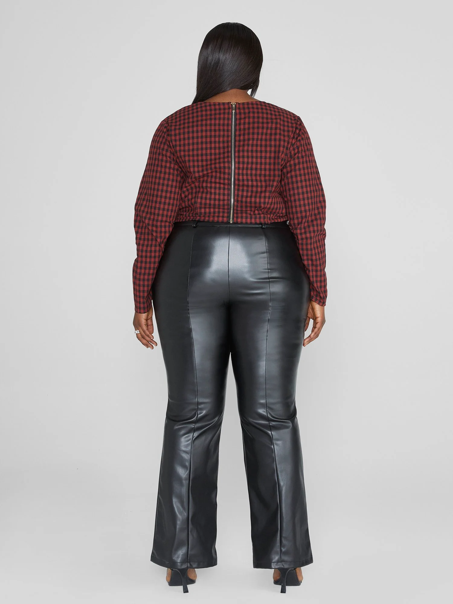 Jocelyn Gingham Ruched Top - Image 4