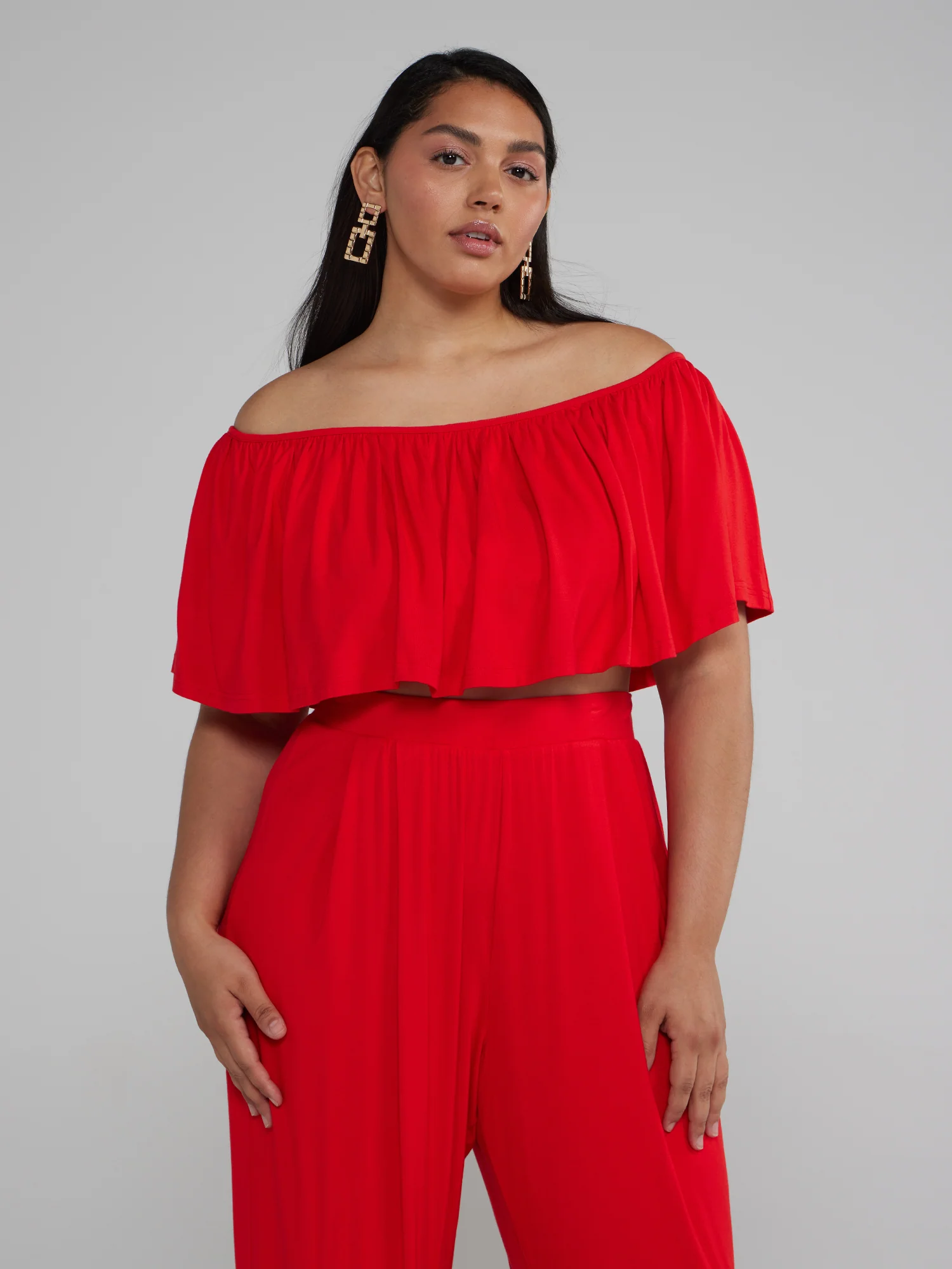 Jonna Off Shoulder Ruffle Crop Top - Image 11