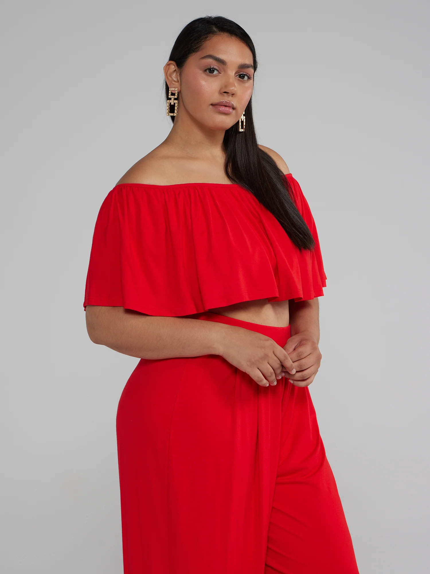 Jonna Off Shoulder Ruffle Crop Top - Image 12