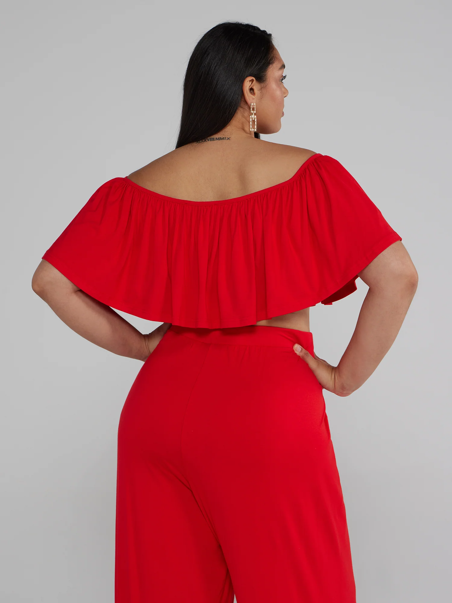 Jonna Off Shoulder Ruffle Crop Top - Image 13