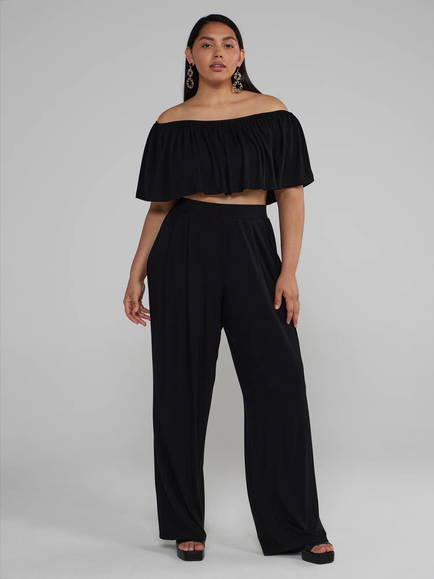 Jonna Off Shoulder Ruffle Crop Top - Image 4