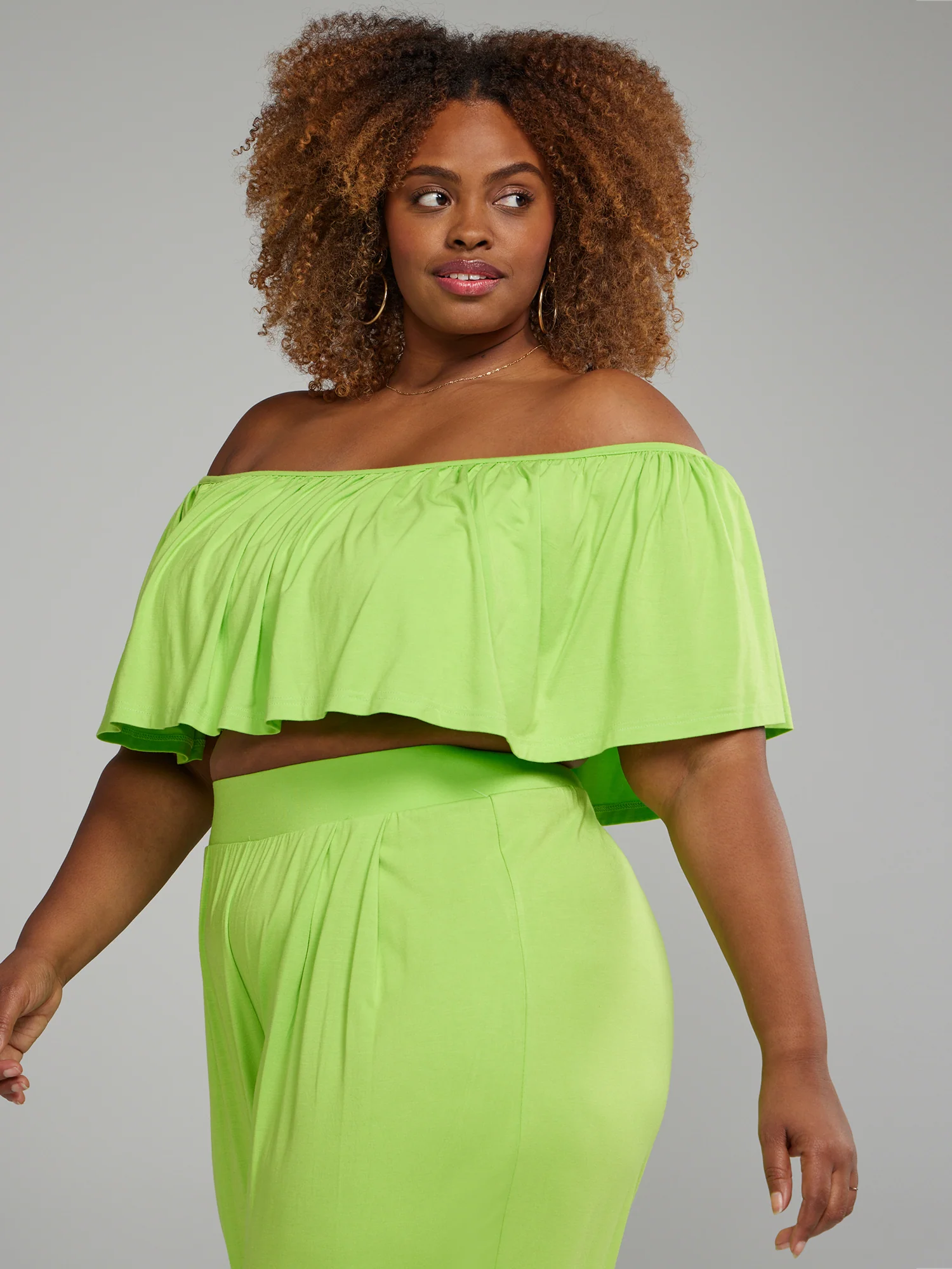 Jonna Off Shoulder Ruffle Crop Top - Image 6
