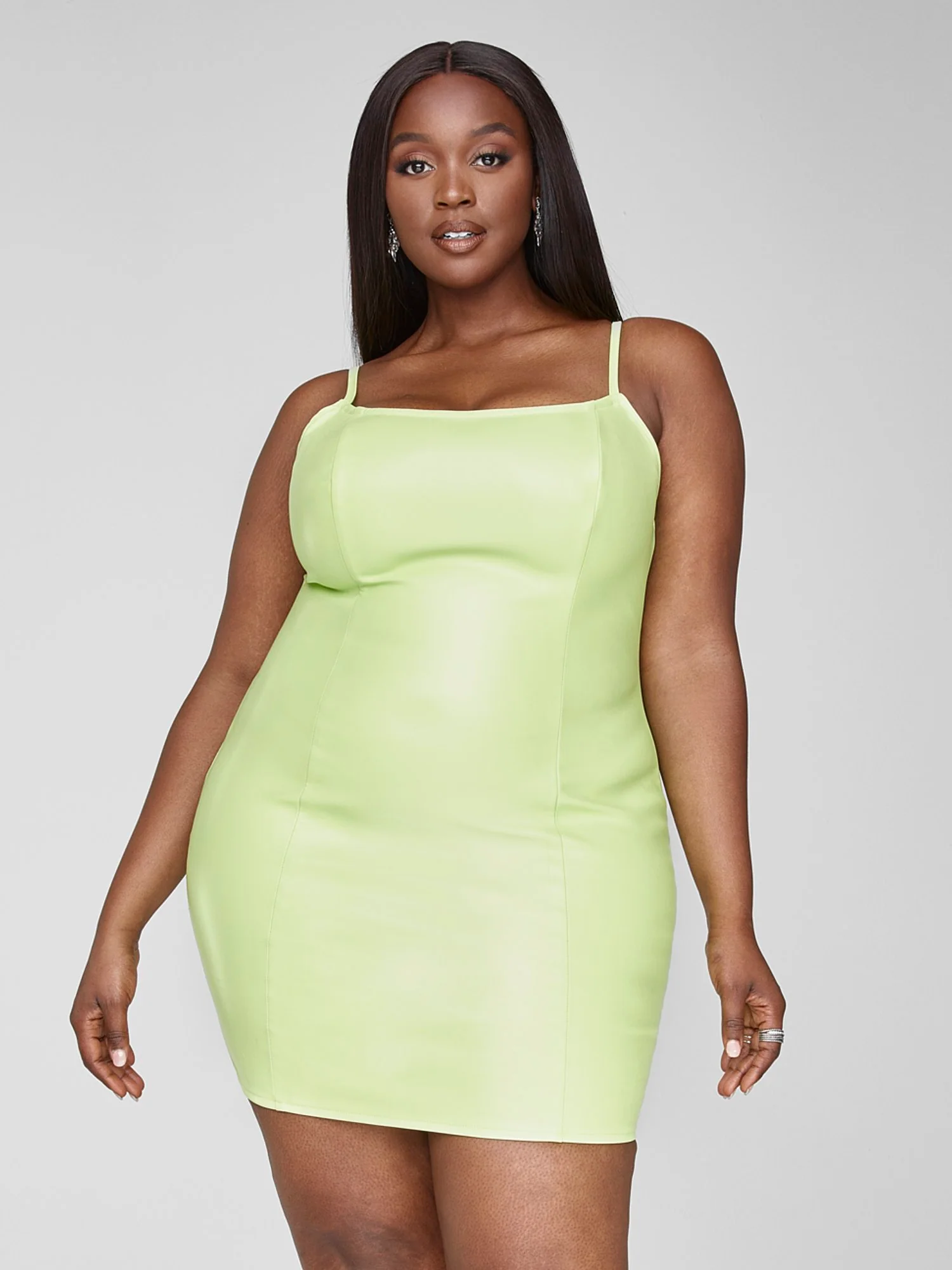 Josie Faux Leather Slip Dress - Image 2