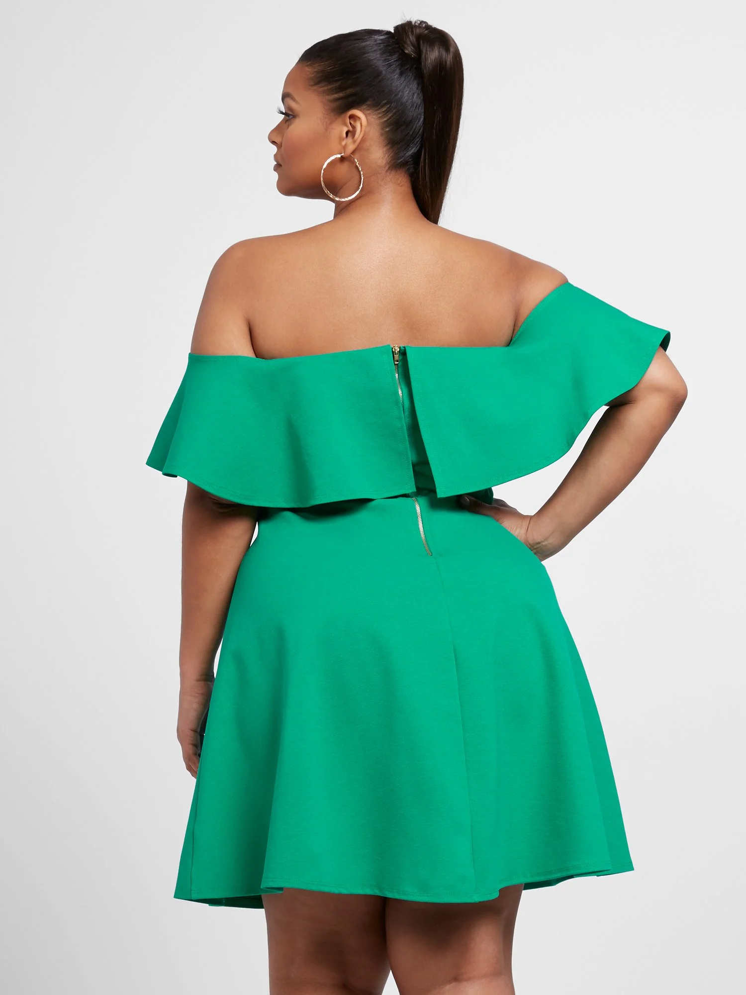 Josie Off The Shoulder Fit and Flare Dress - Image 3