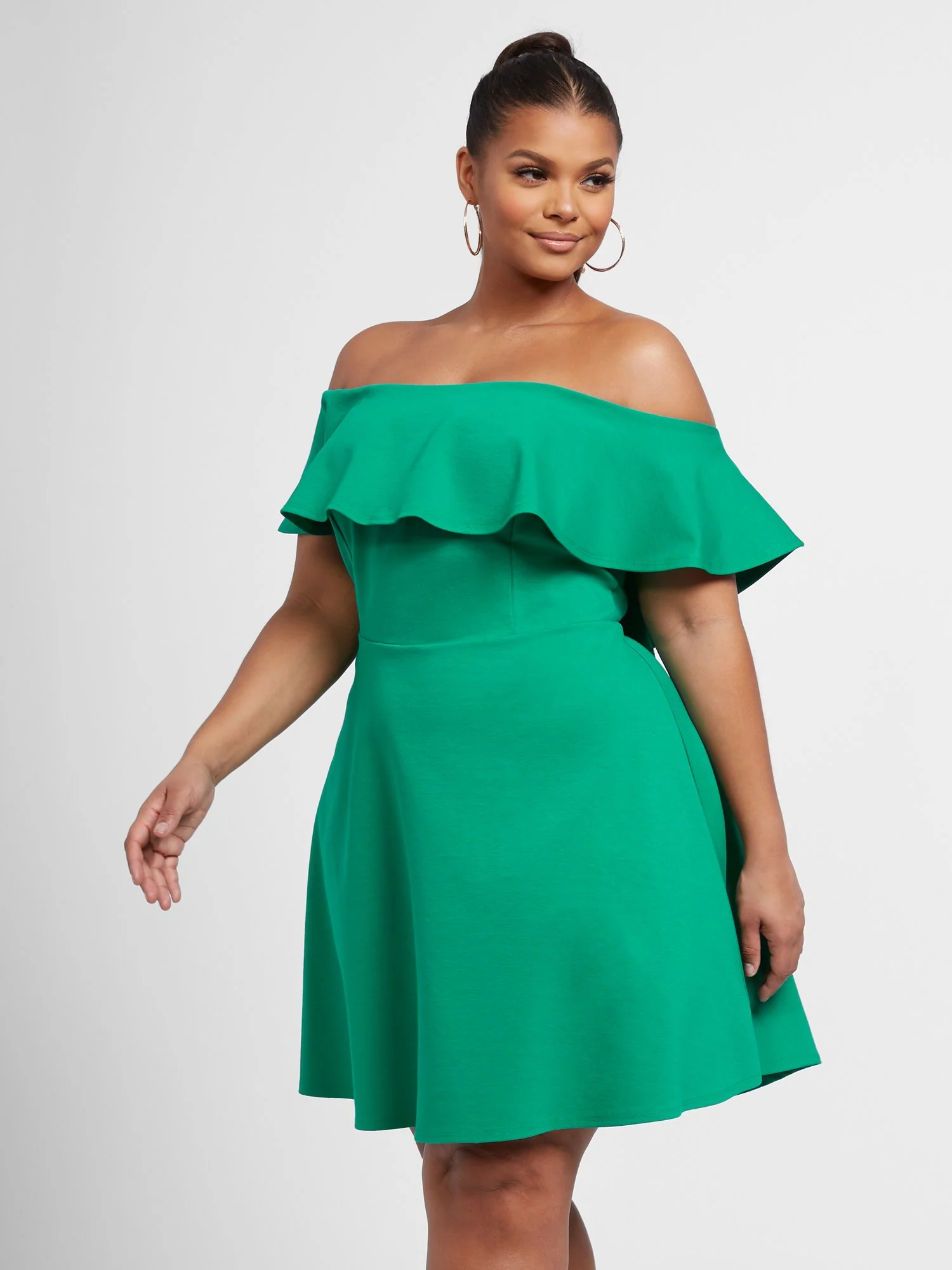 Josie Off The Shoulder Fit and Flare Dress - Image 5