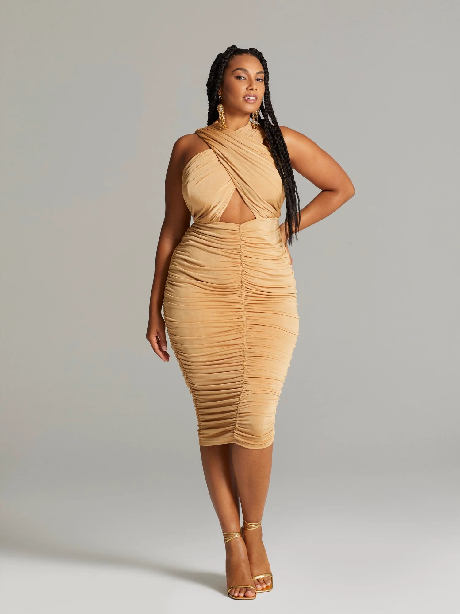Judeline Ruched Cut-Out Dress - Image 5