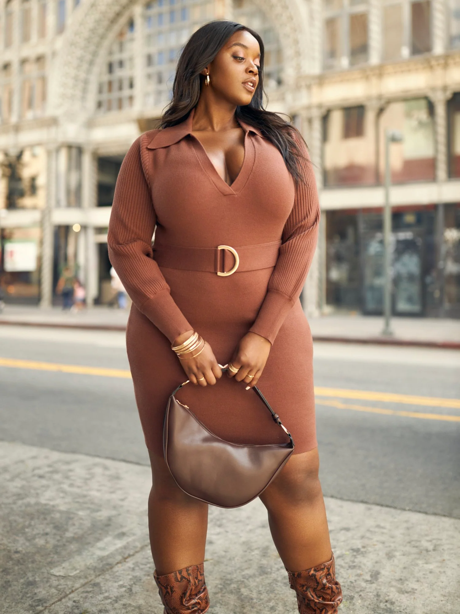 Julia Belted Sweater Dress - Image 5