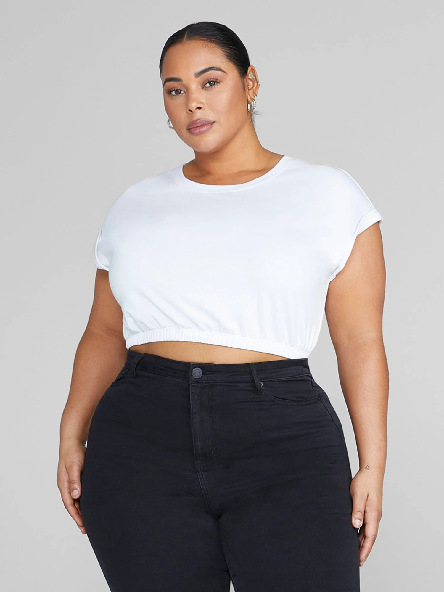 Juliette Cropped French Terry Tee - Image 7